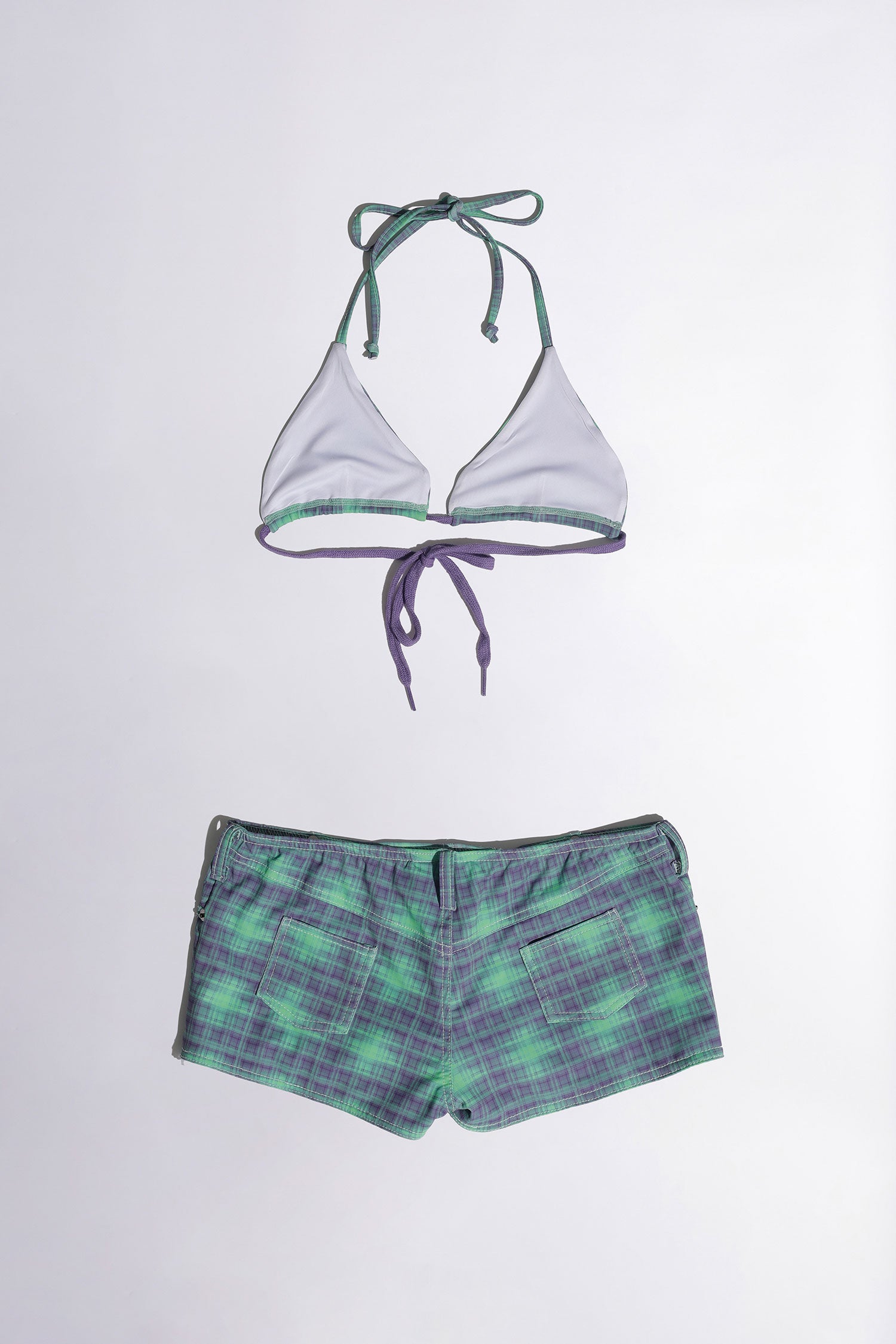 Ombre Plaid Microkini Green