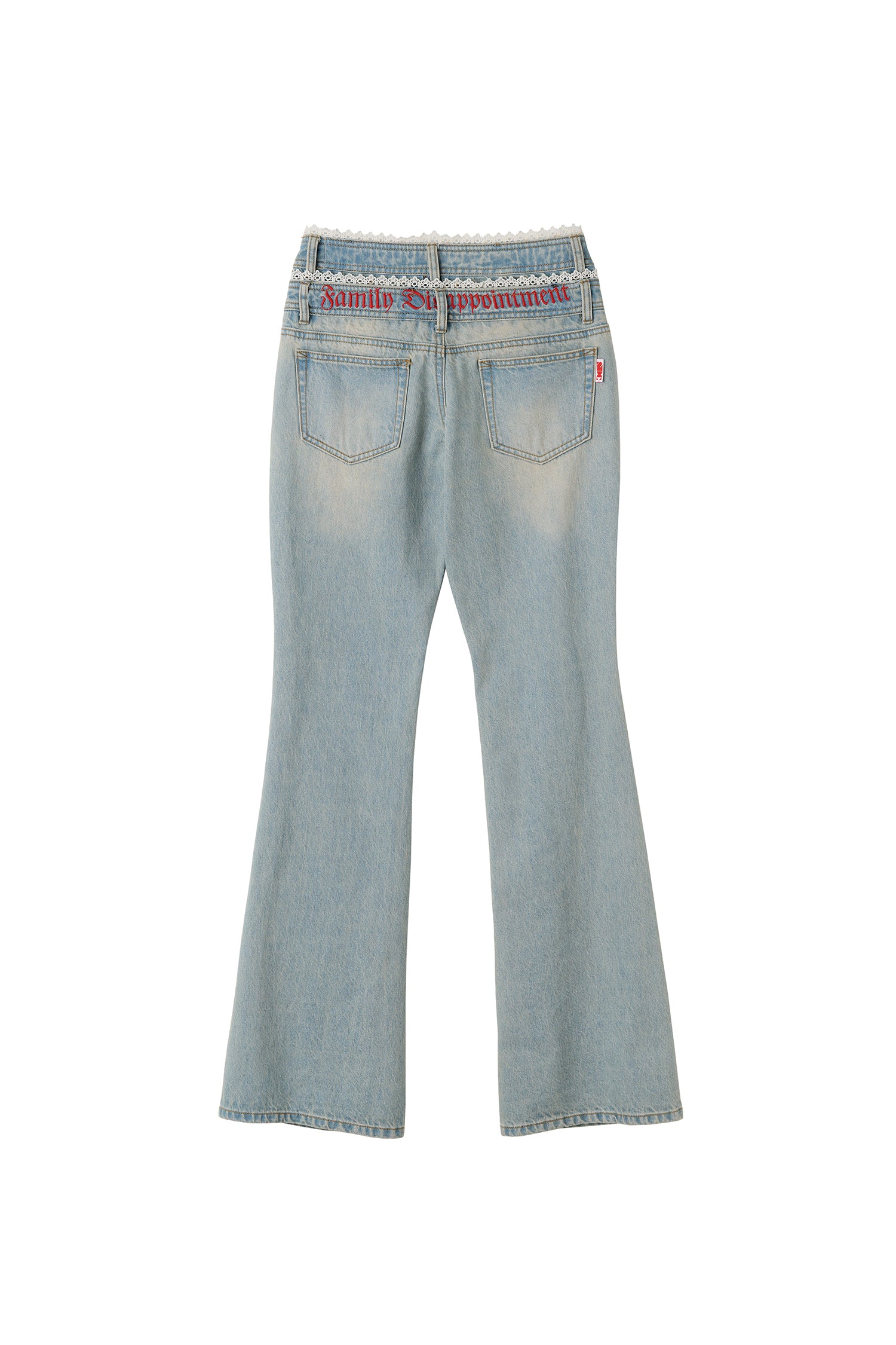 Double Waist Boots Cut Denim Vintage Ice