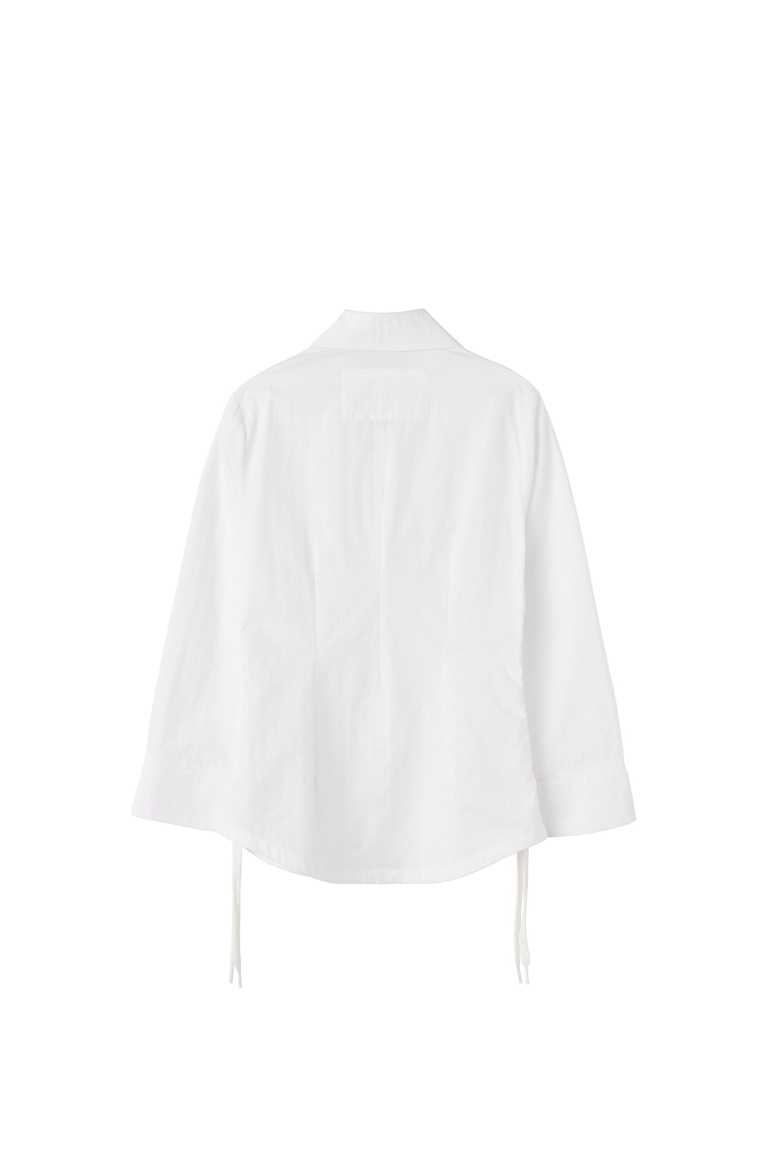 Shoelace Shirring Shirt Coquette White