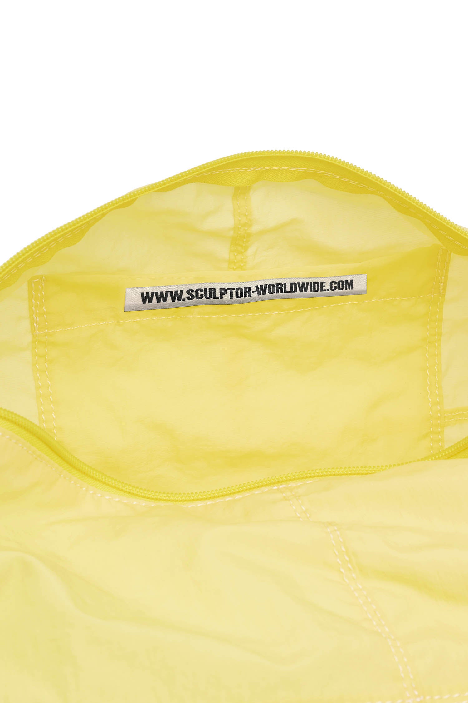 Contrast Stitch Nylon Duffle Bag Lemon