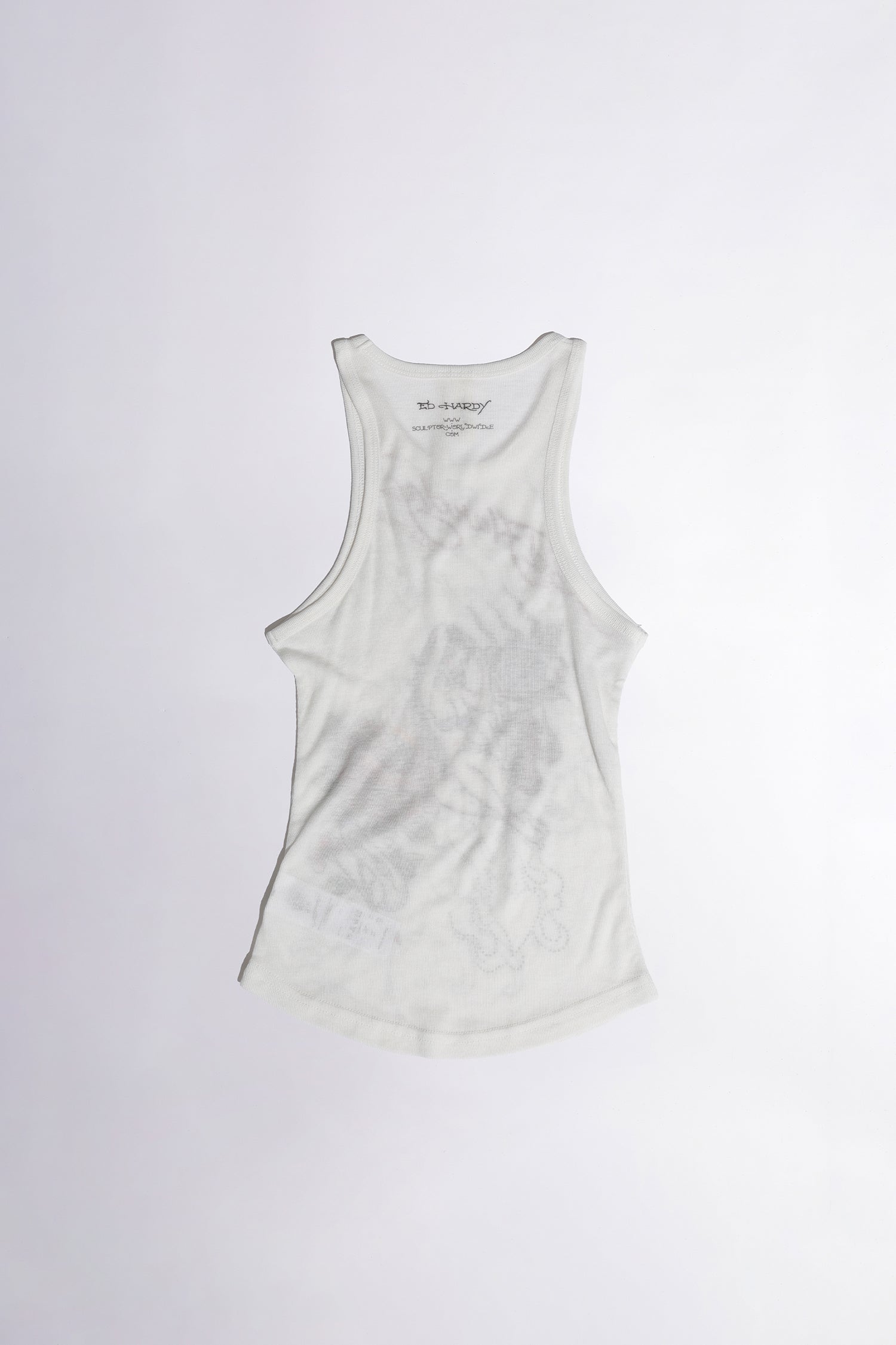[Sculptor X Ed Hardy] Sheer Tank Top White