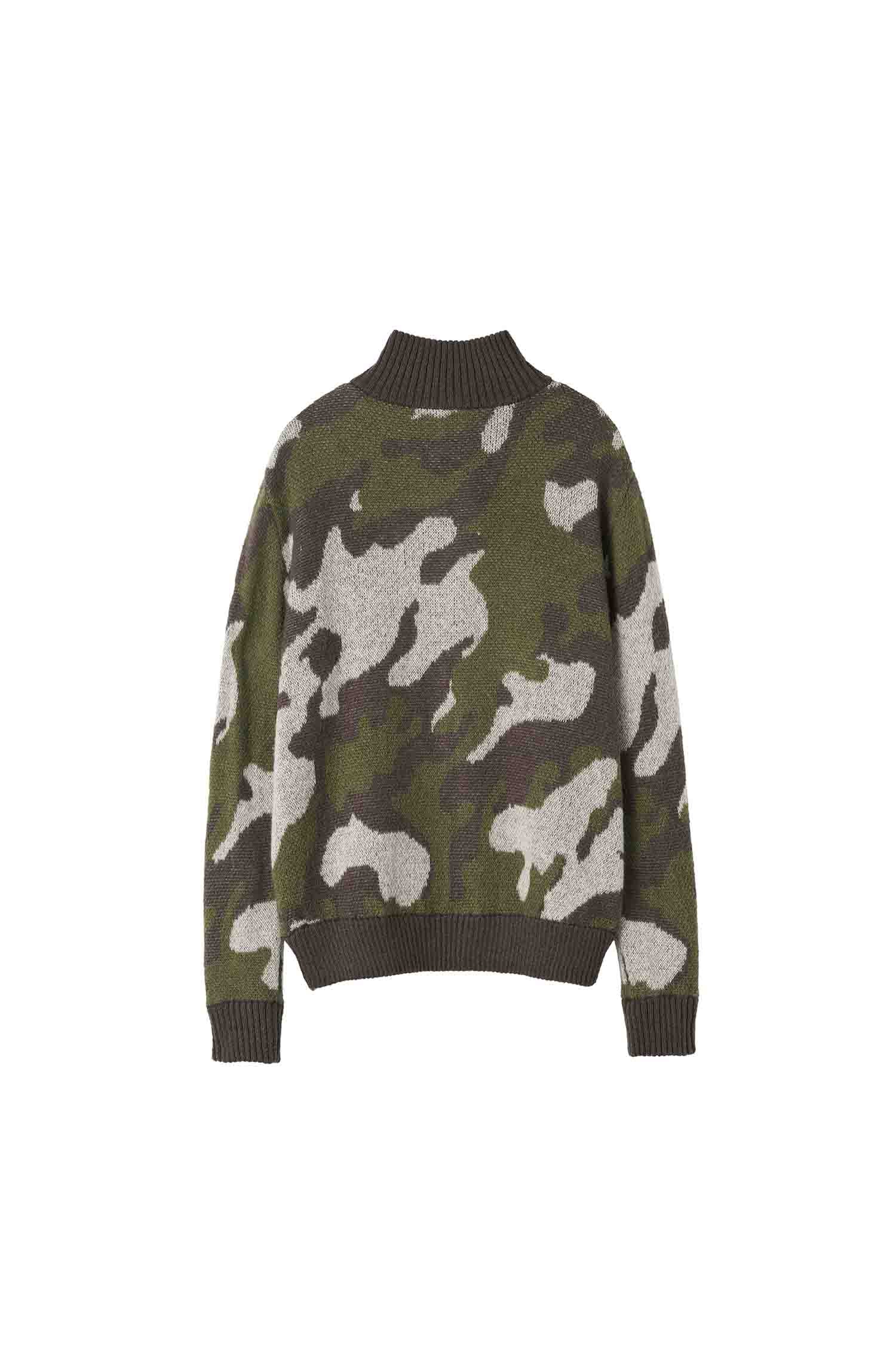 Camouflage Mohair Zip-Up Forest