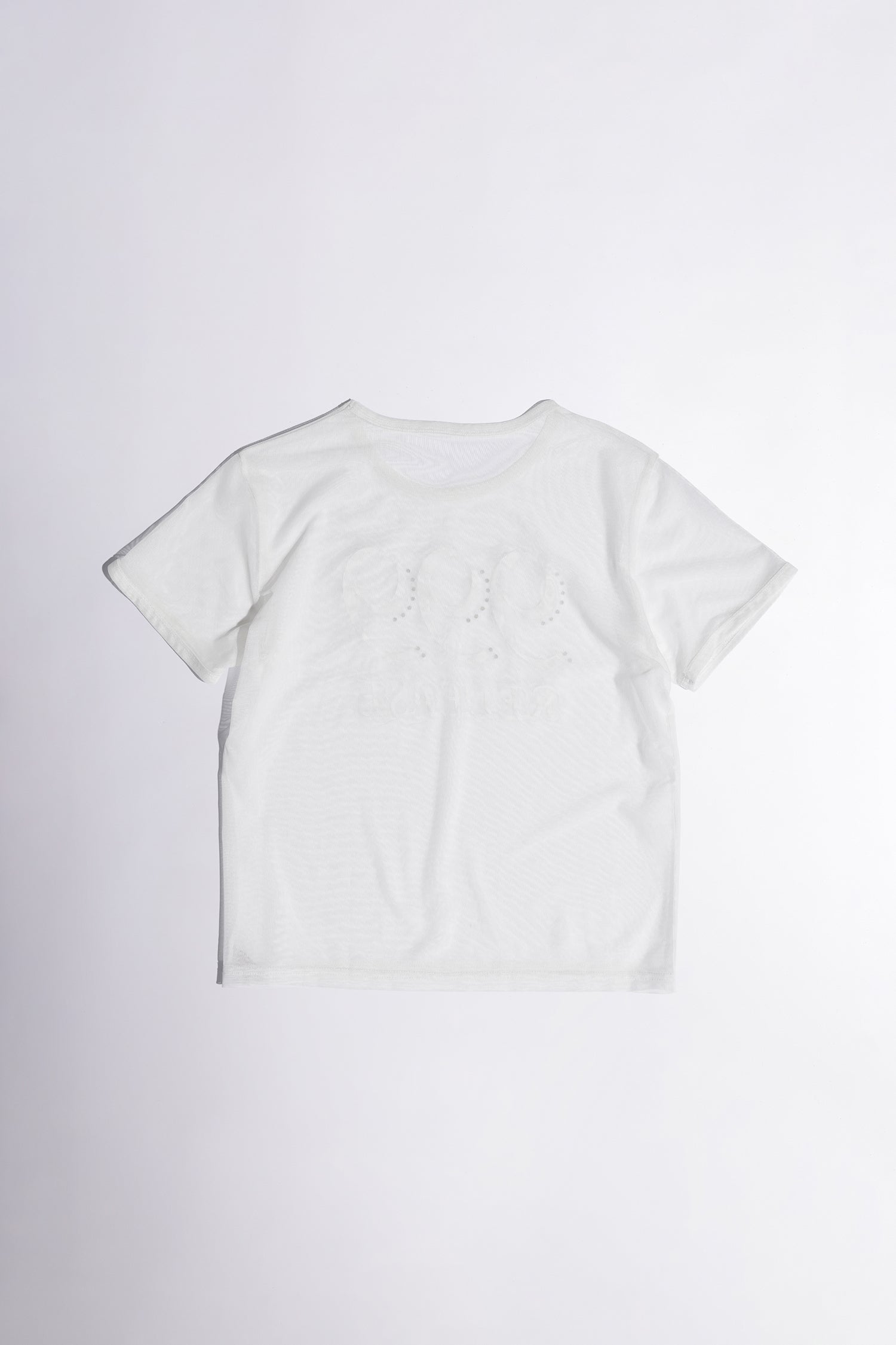 Sheer Ringer Crop Top White