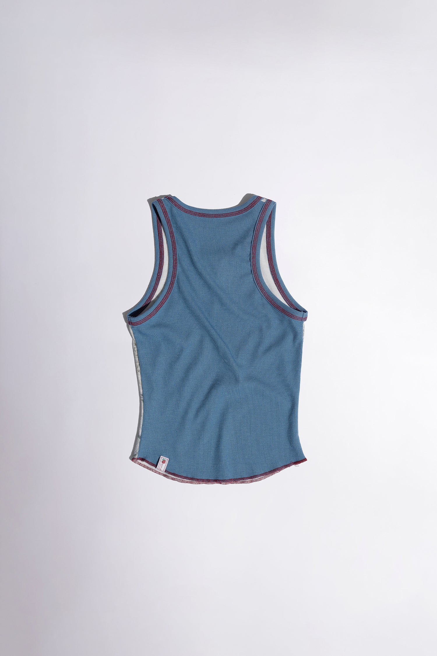 Maria Tear Drop Tank Top Cream/Blue