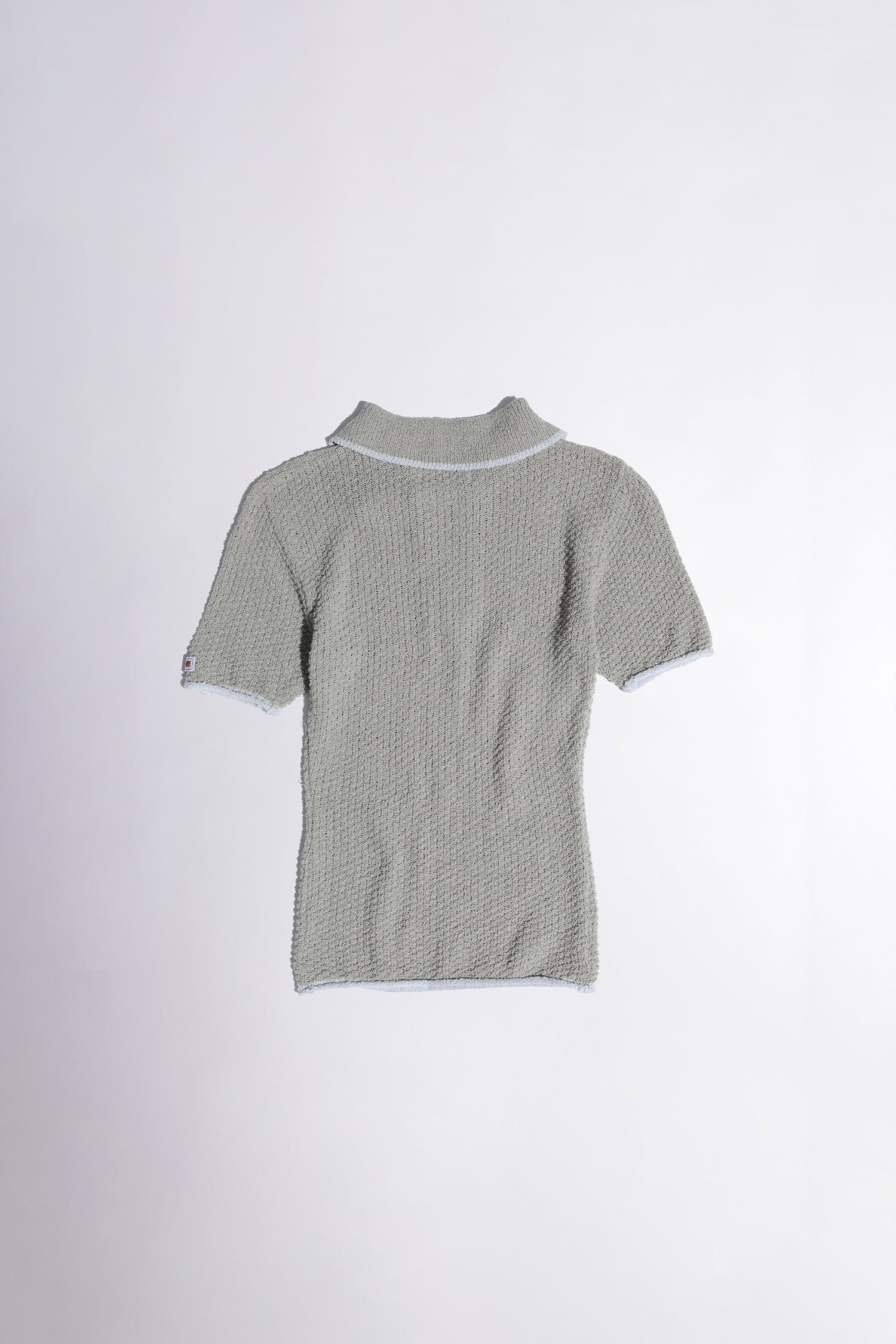 Geek Boucle Collared Top Gray