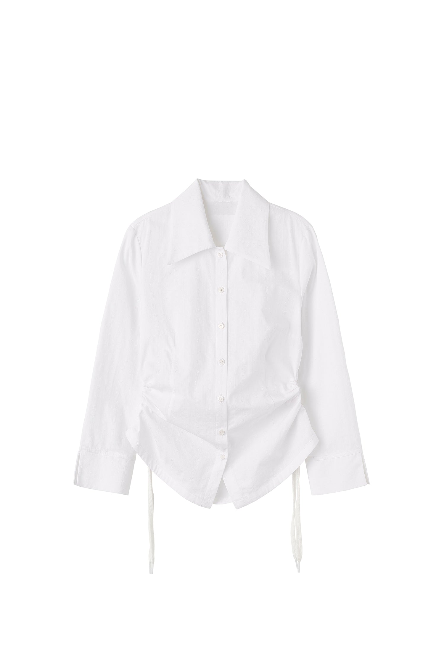 Shoelace Shirring Shirt Coquette White