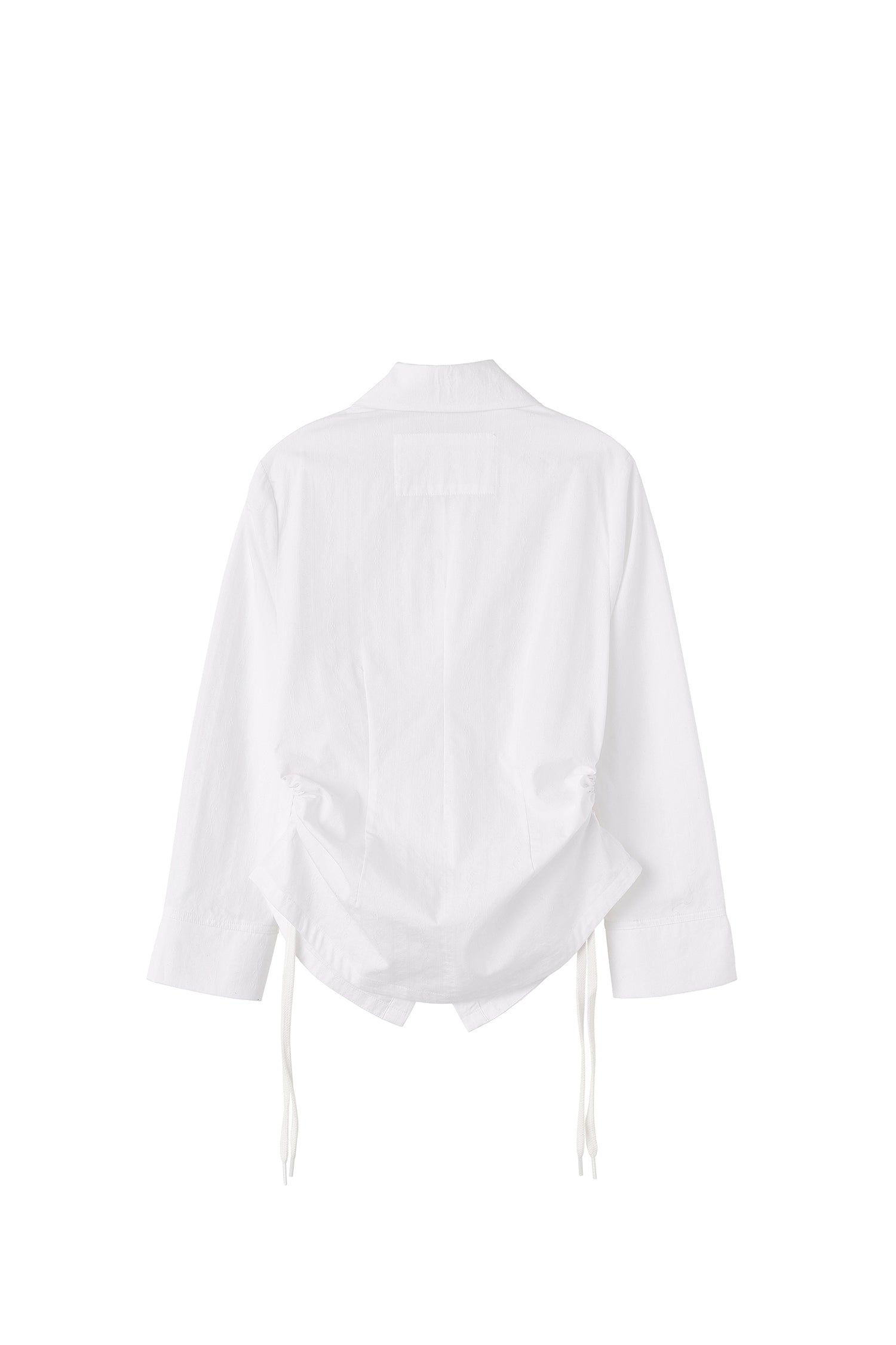 Shoelace Shirring Shirt Coquette White