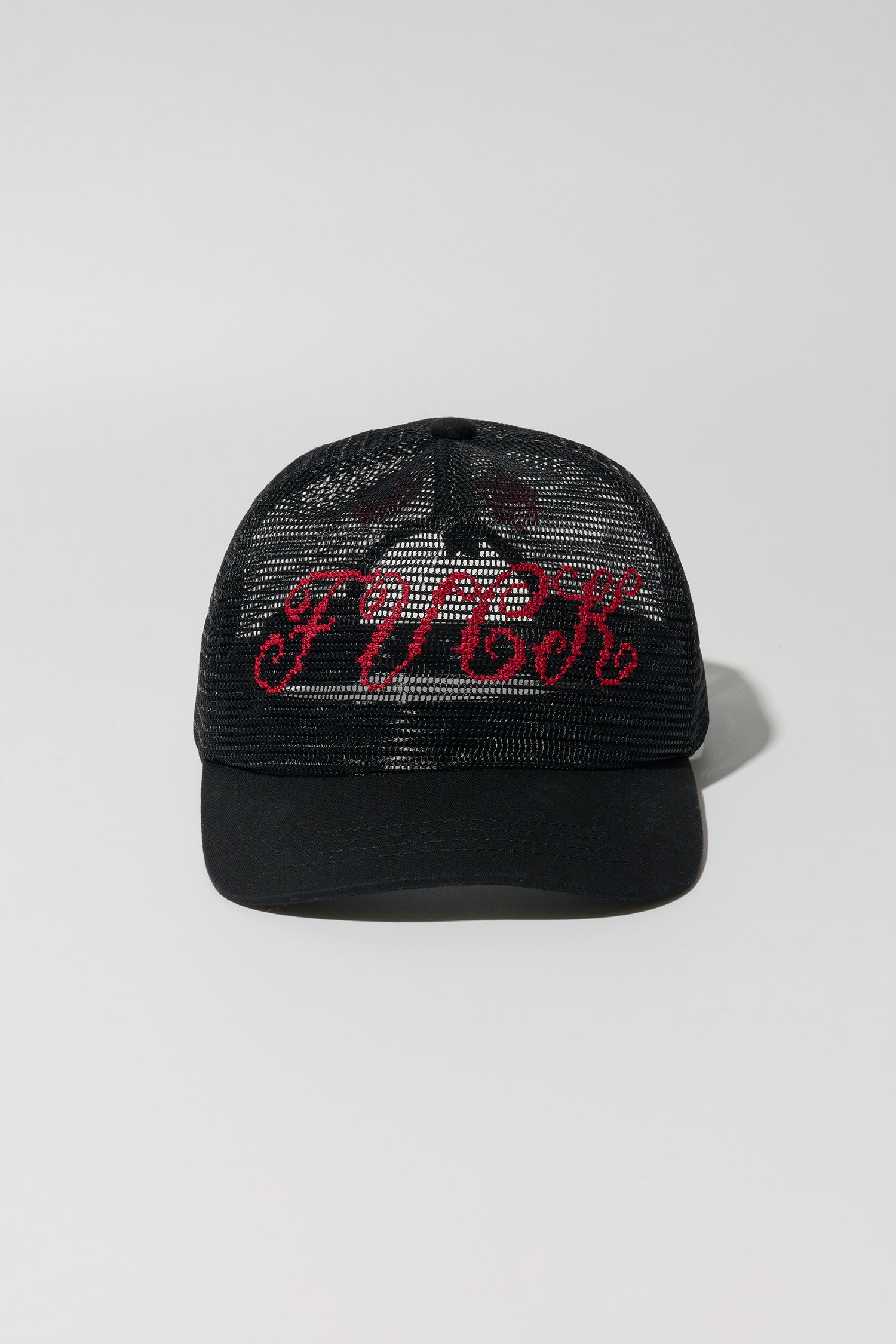 Cross Stitch Mesh Cap Black