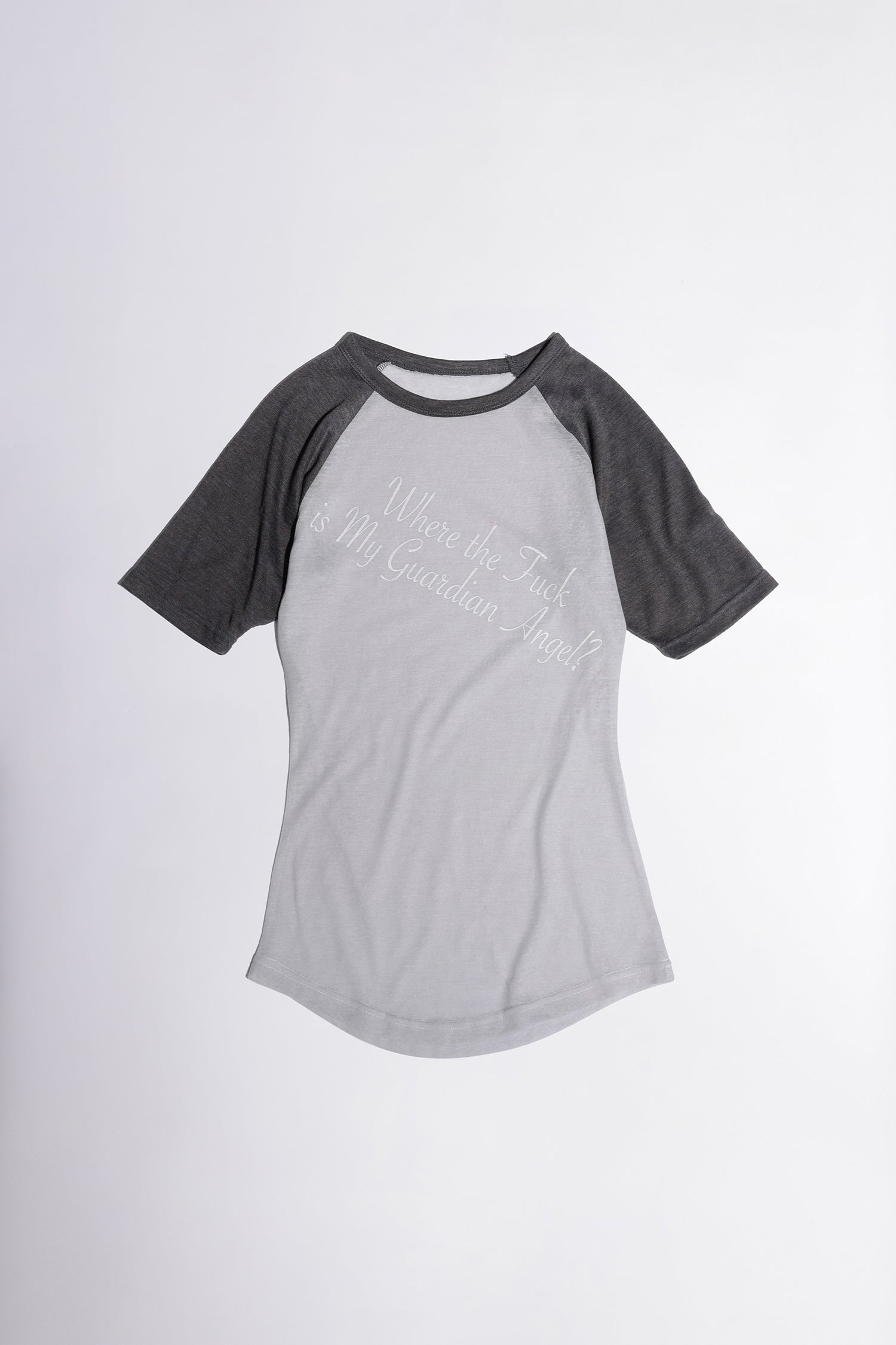Missing Angel Linen Like Tee Gray/Charcoal