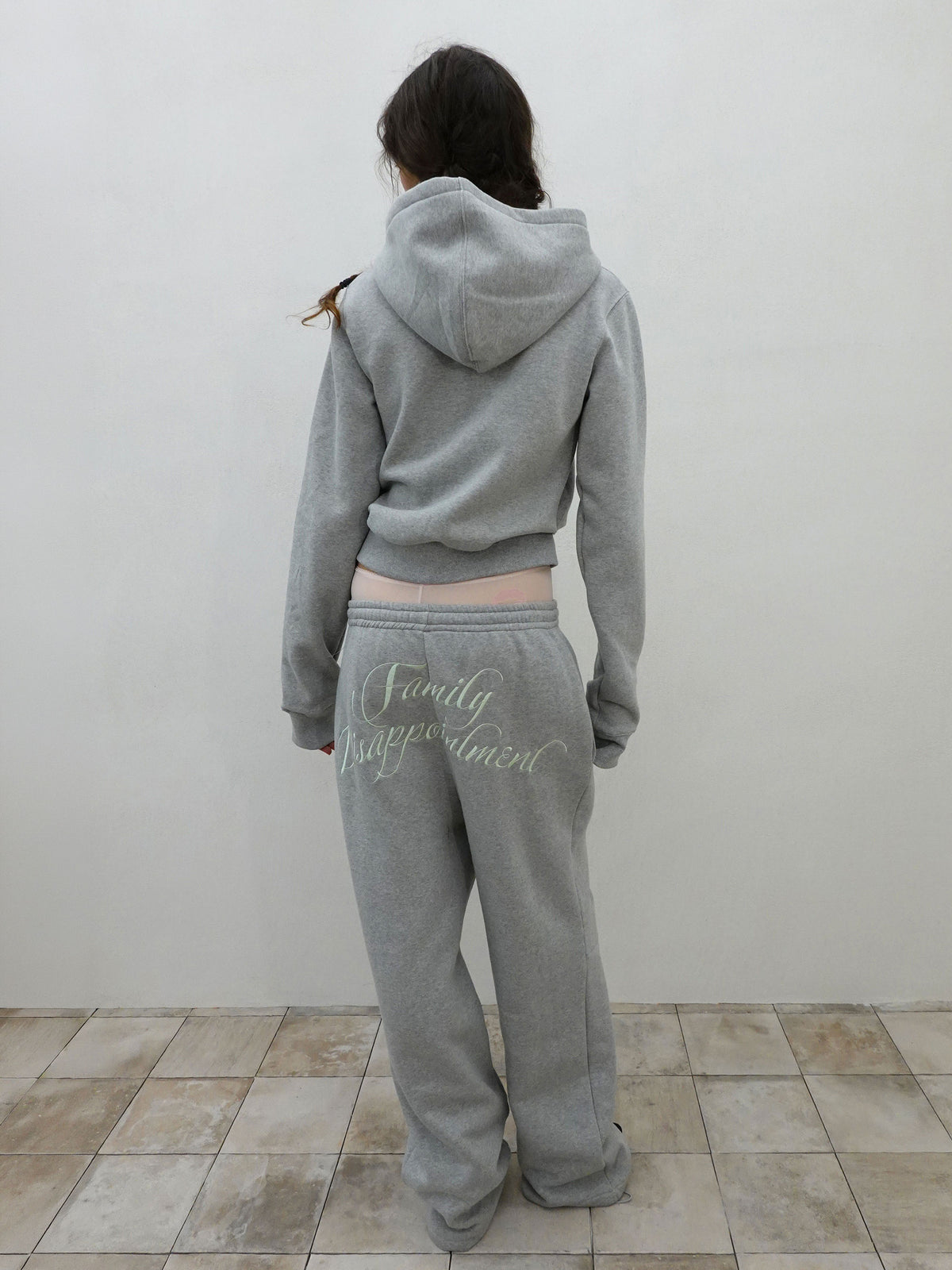 Family Disappointment Hooded Zip-Up Melange Gray
