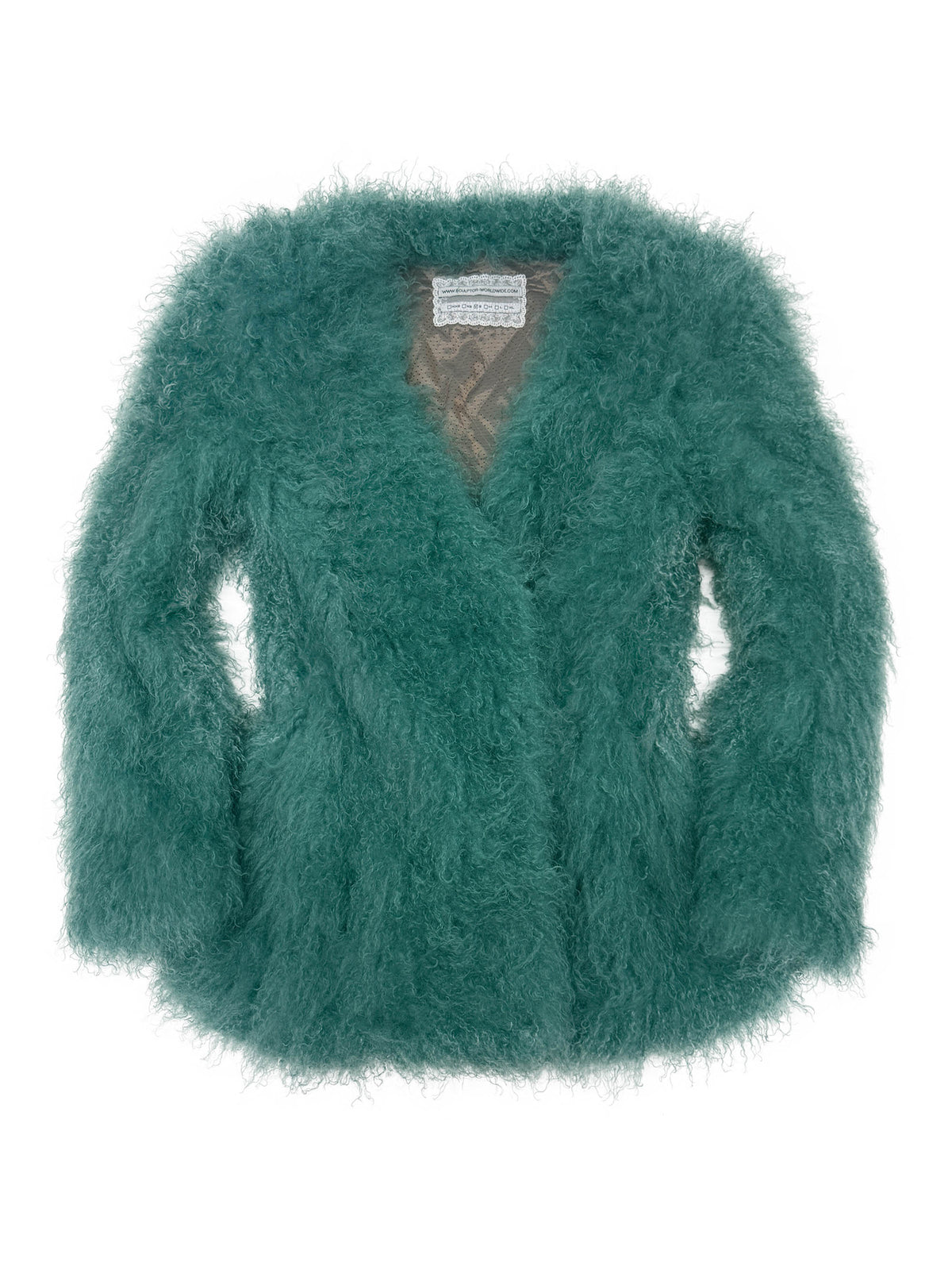 Faux Shaggy Fur Coat Teal