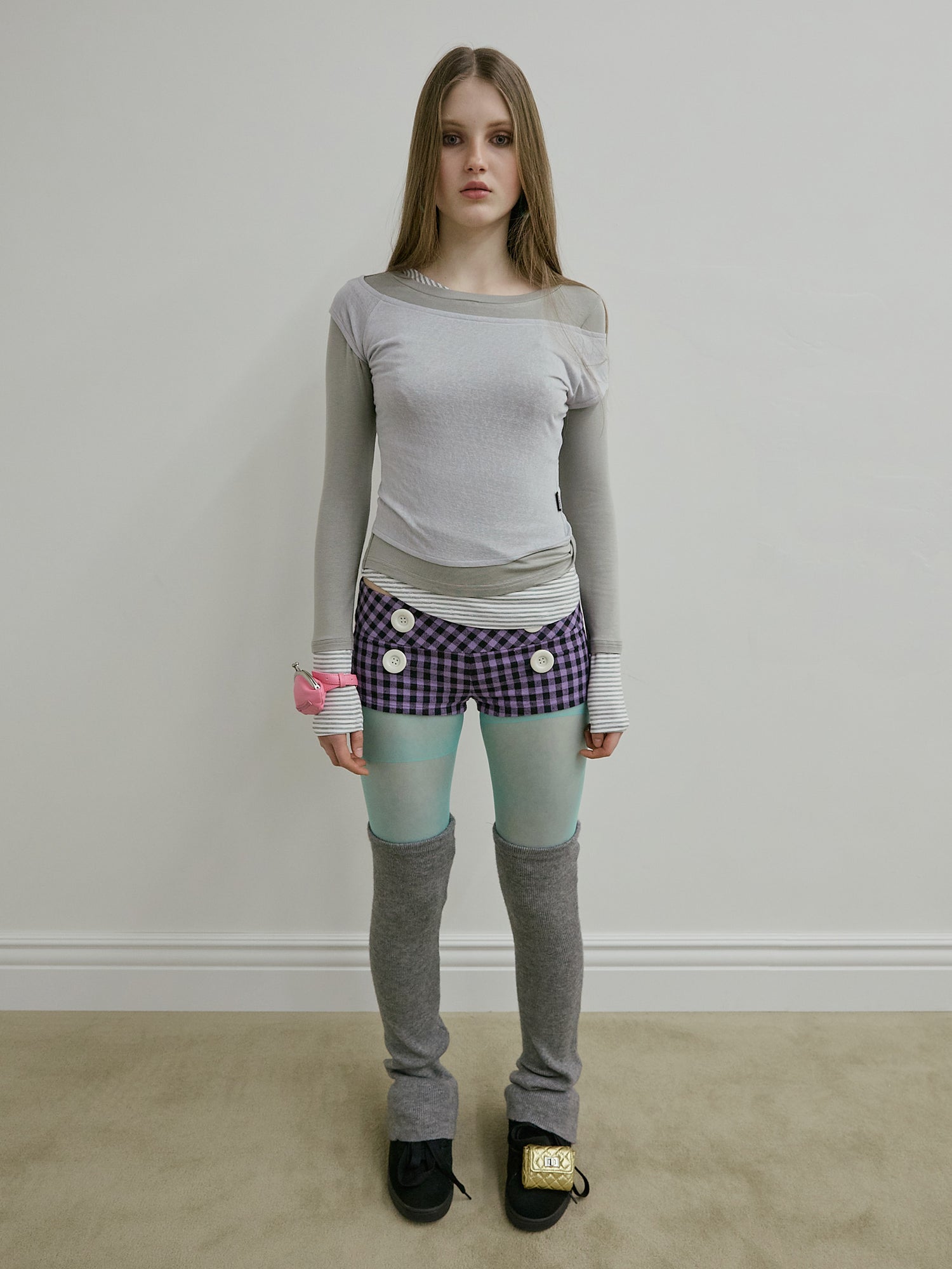 Lazy Layered Tee Gray