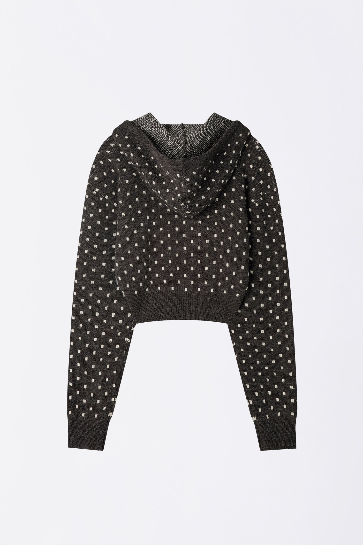 Snowflake Knit Zip-Up Gray