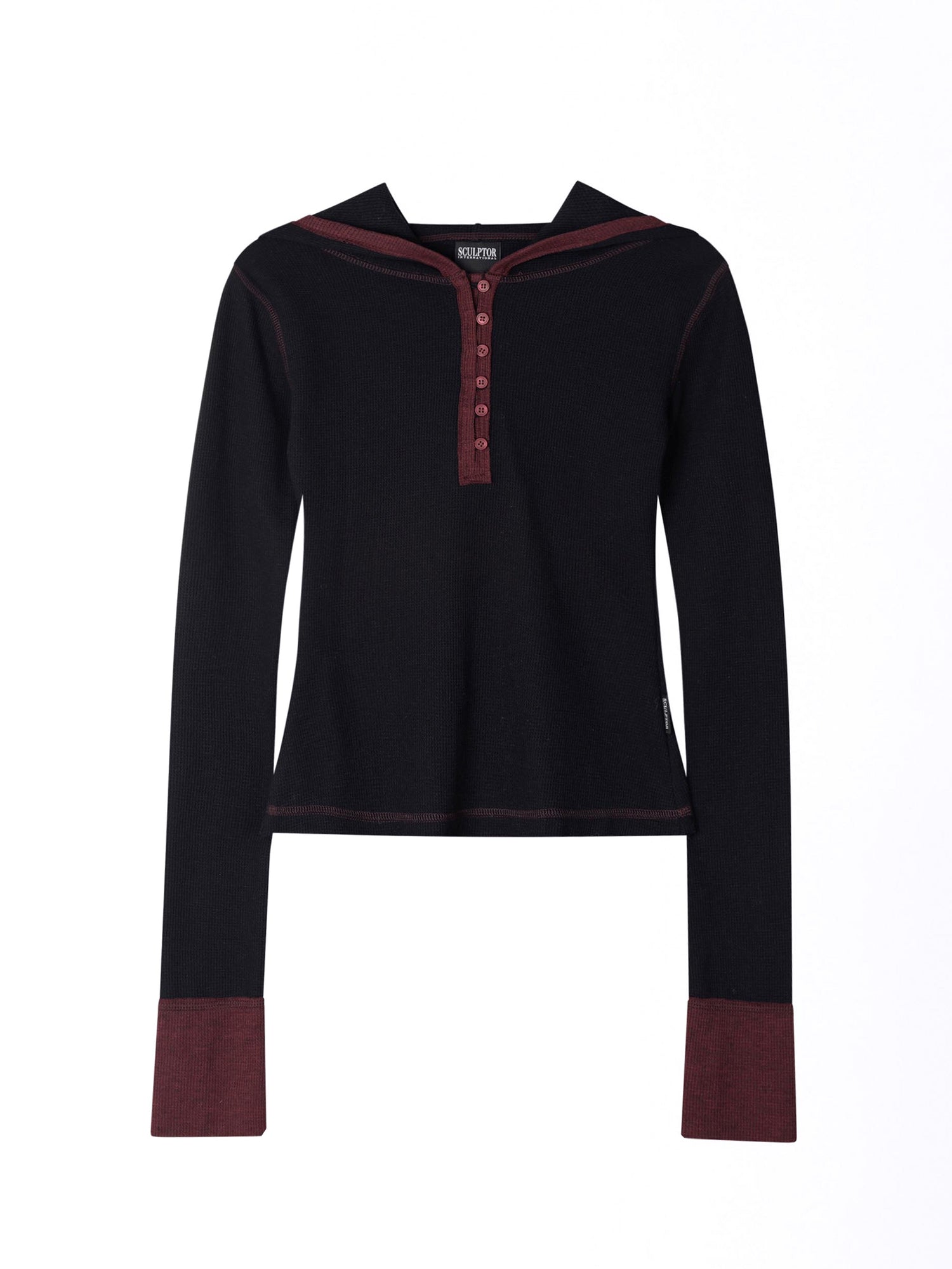 Heather Hoodie Tee Black