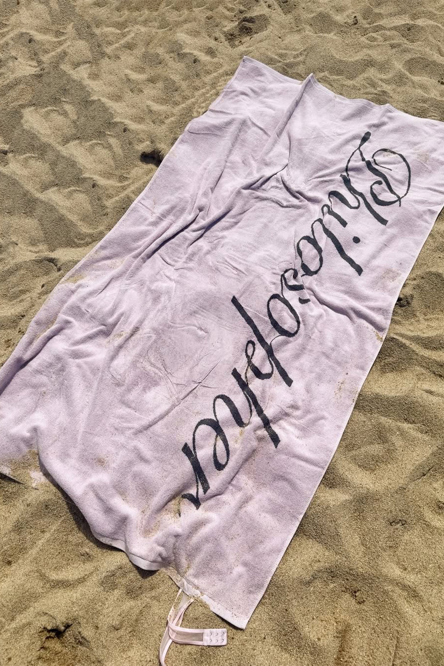 Hook Me Up Beach Towel Pink/Charcoal