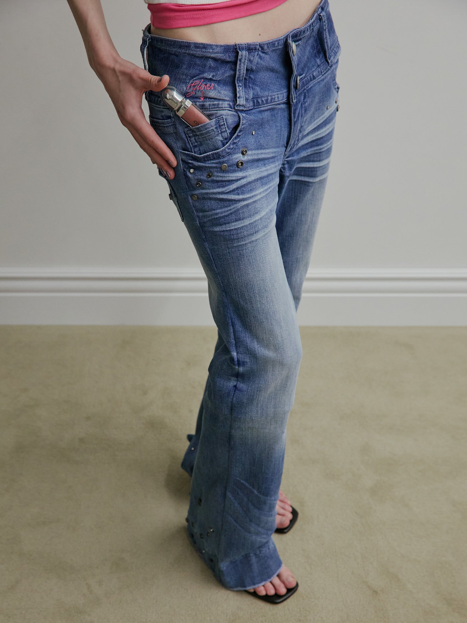 DIY Bootcut Denim Ice Blue