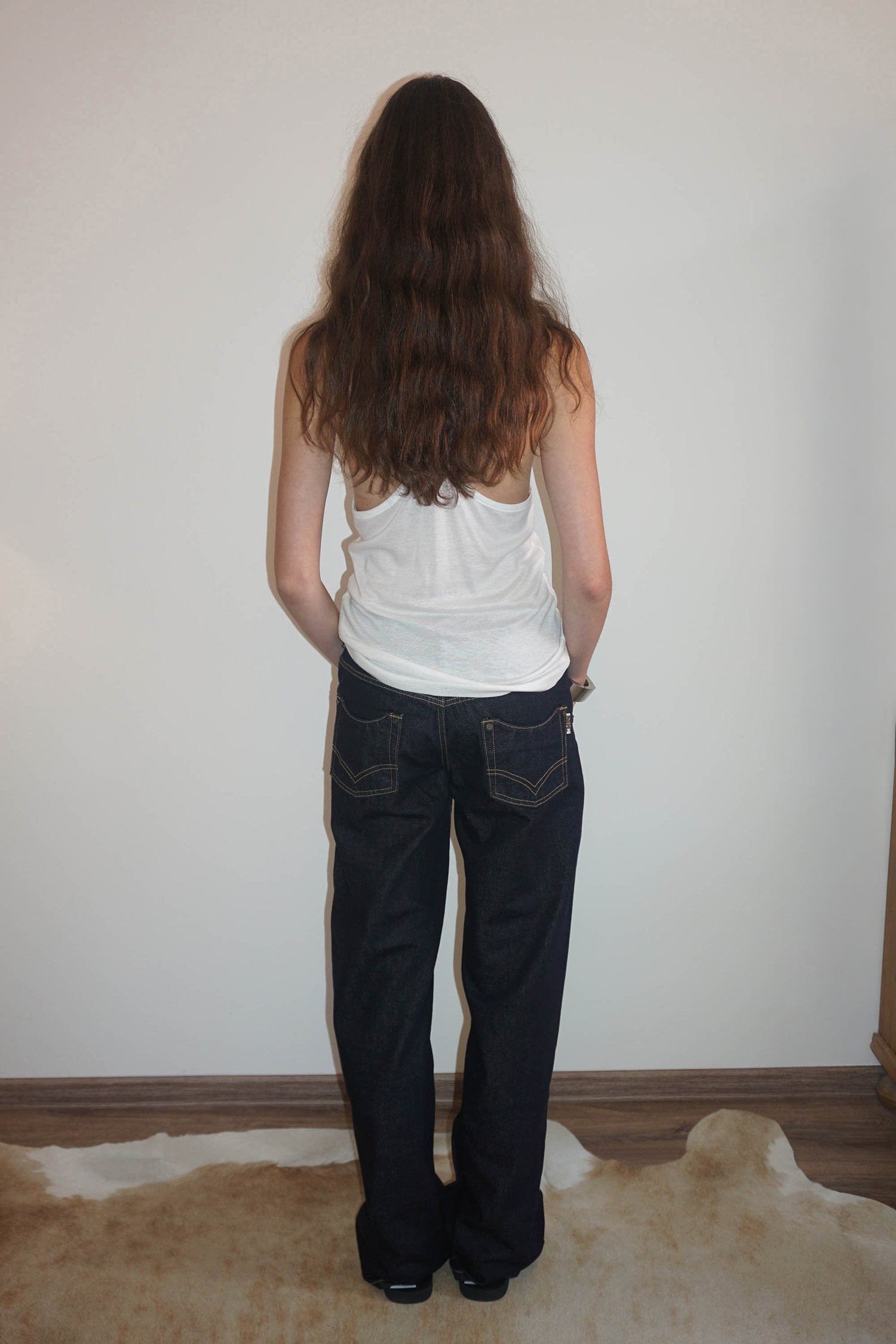 Pintuck Pocket Denim Pants Indigo