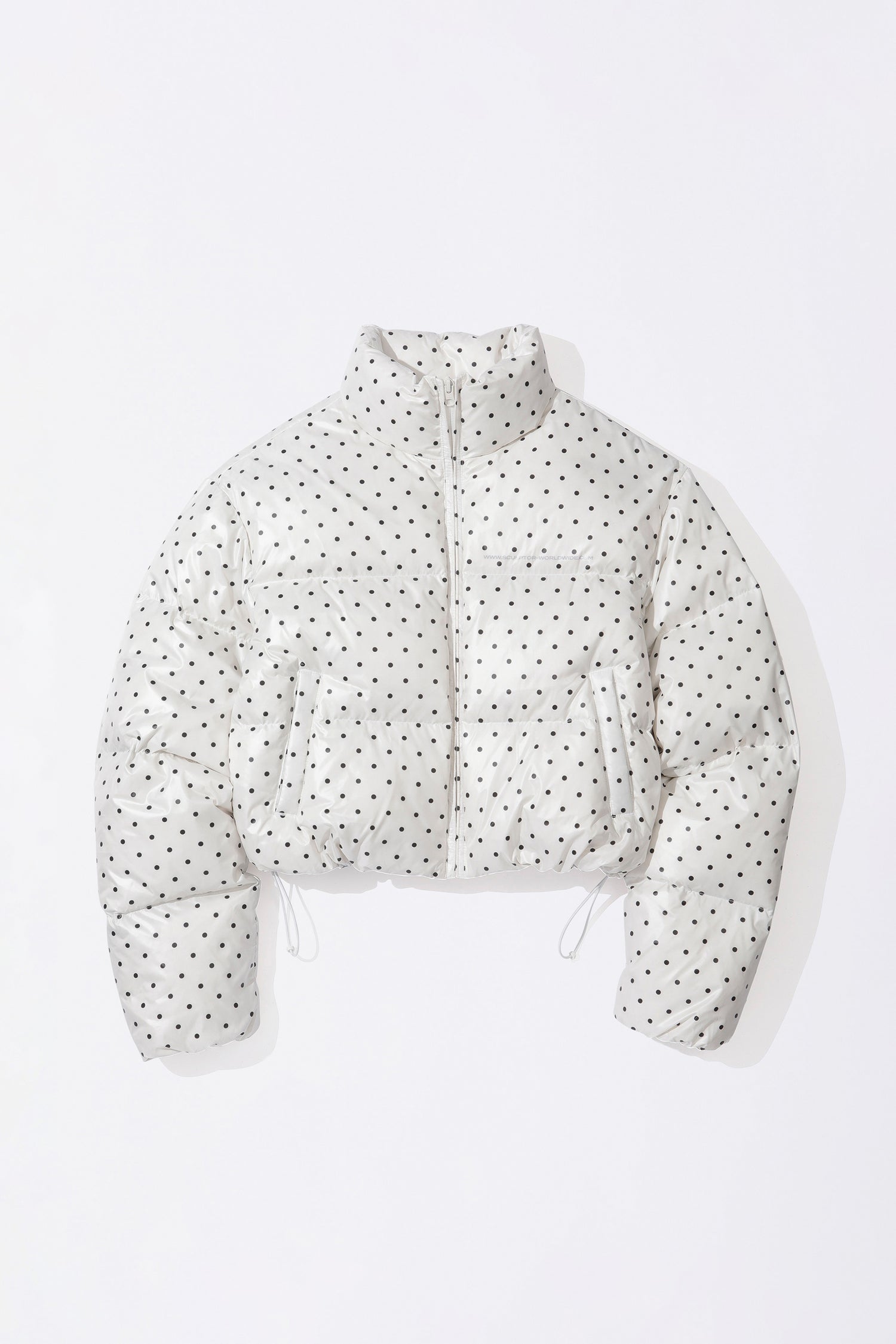 Polka Cropped Puffer Down Ivory