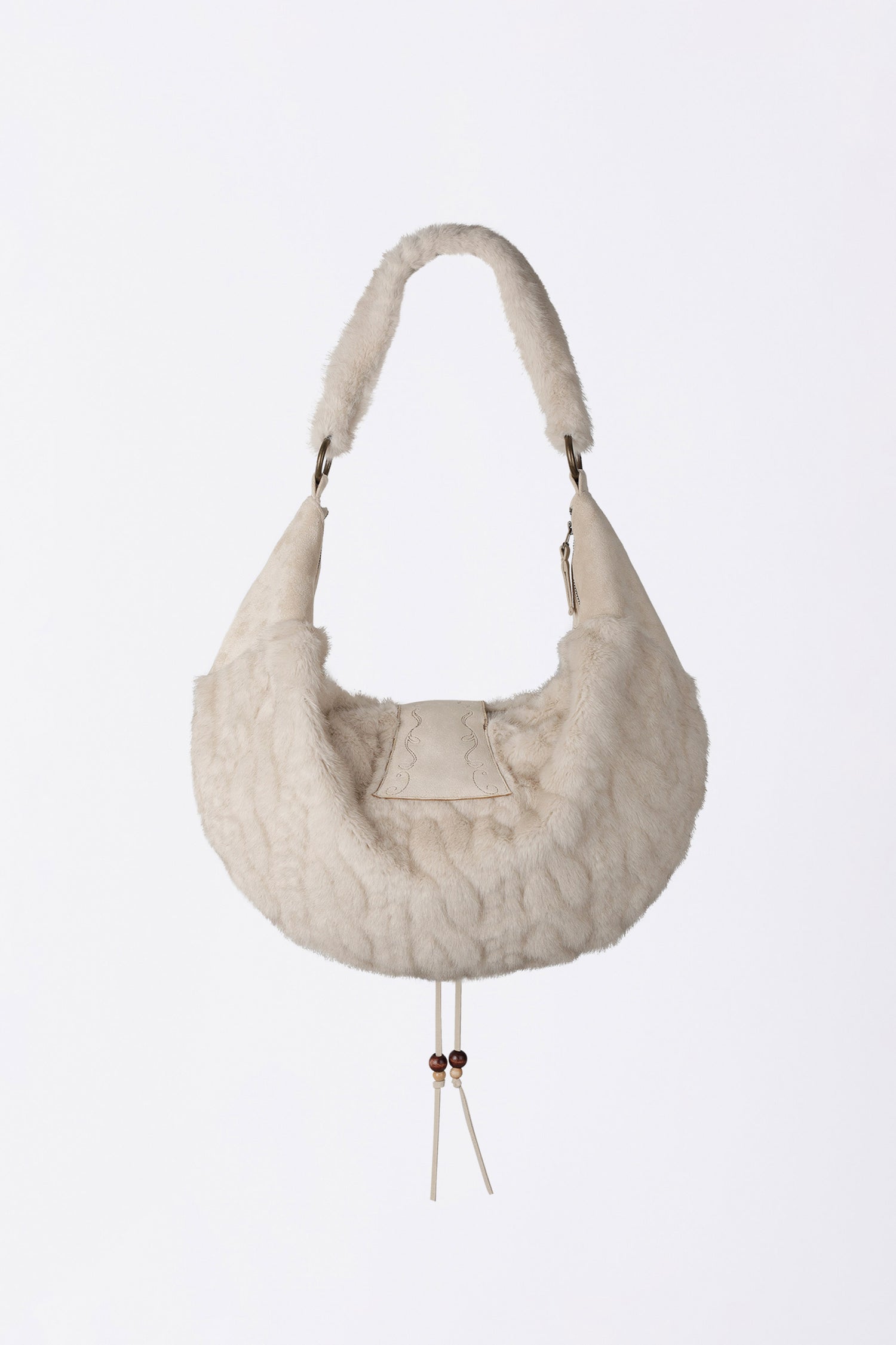 Horseshoe Fur Bag Ivory