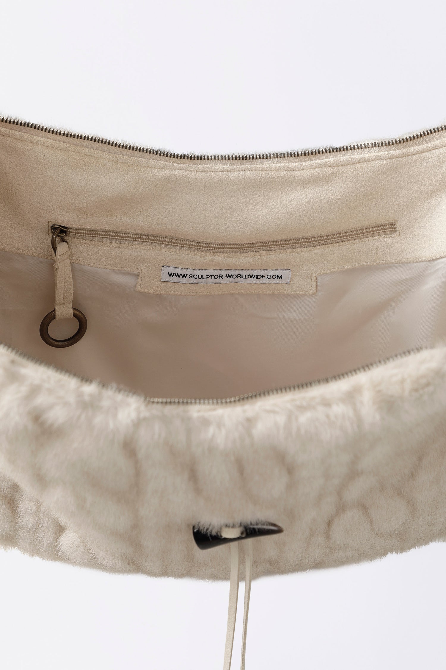 Horseshoe Fur Bag Ivory