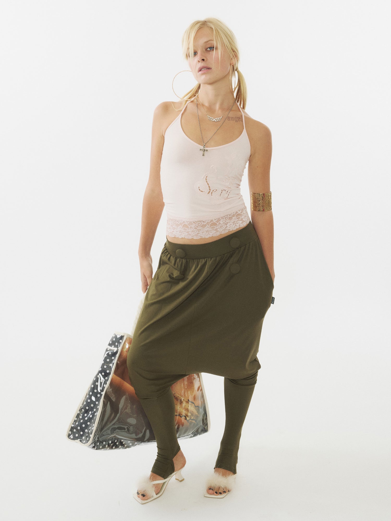 Baggy Leggings Pants Khaki