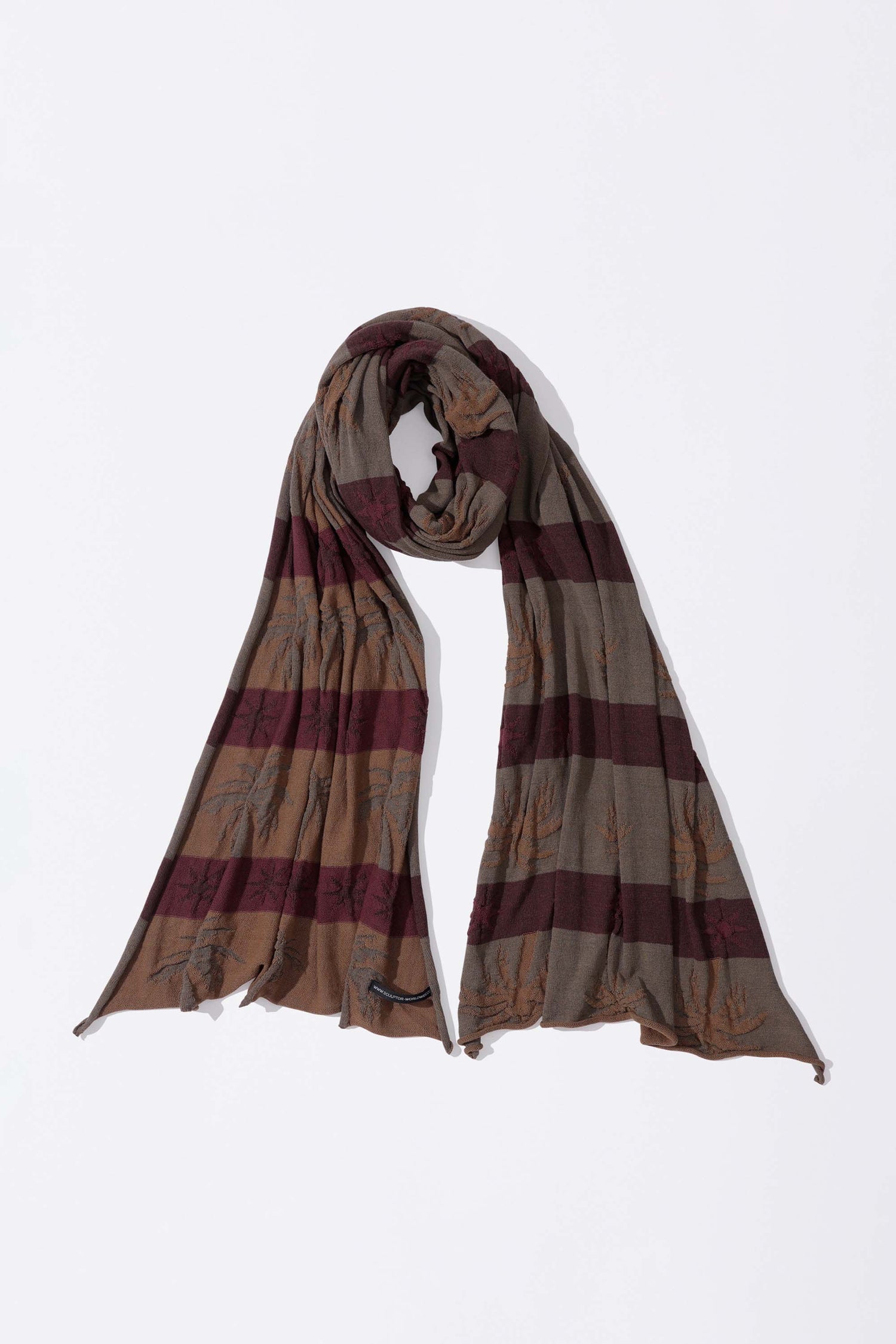 Striped Jacquard Scarf Khaki/Brown