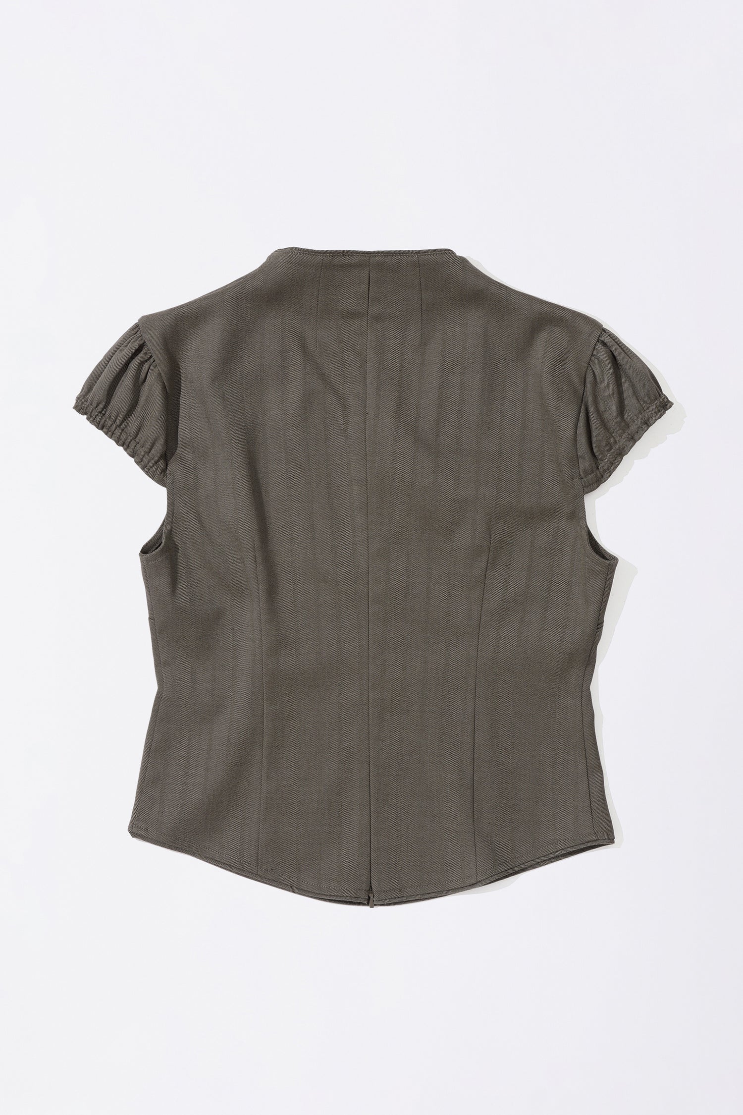 Wool Qipao Blouse Khaki Brown