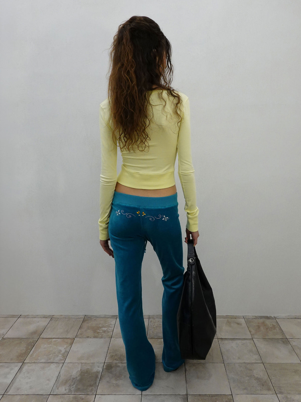 Lace Trim Henley Top Lemon