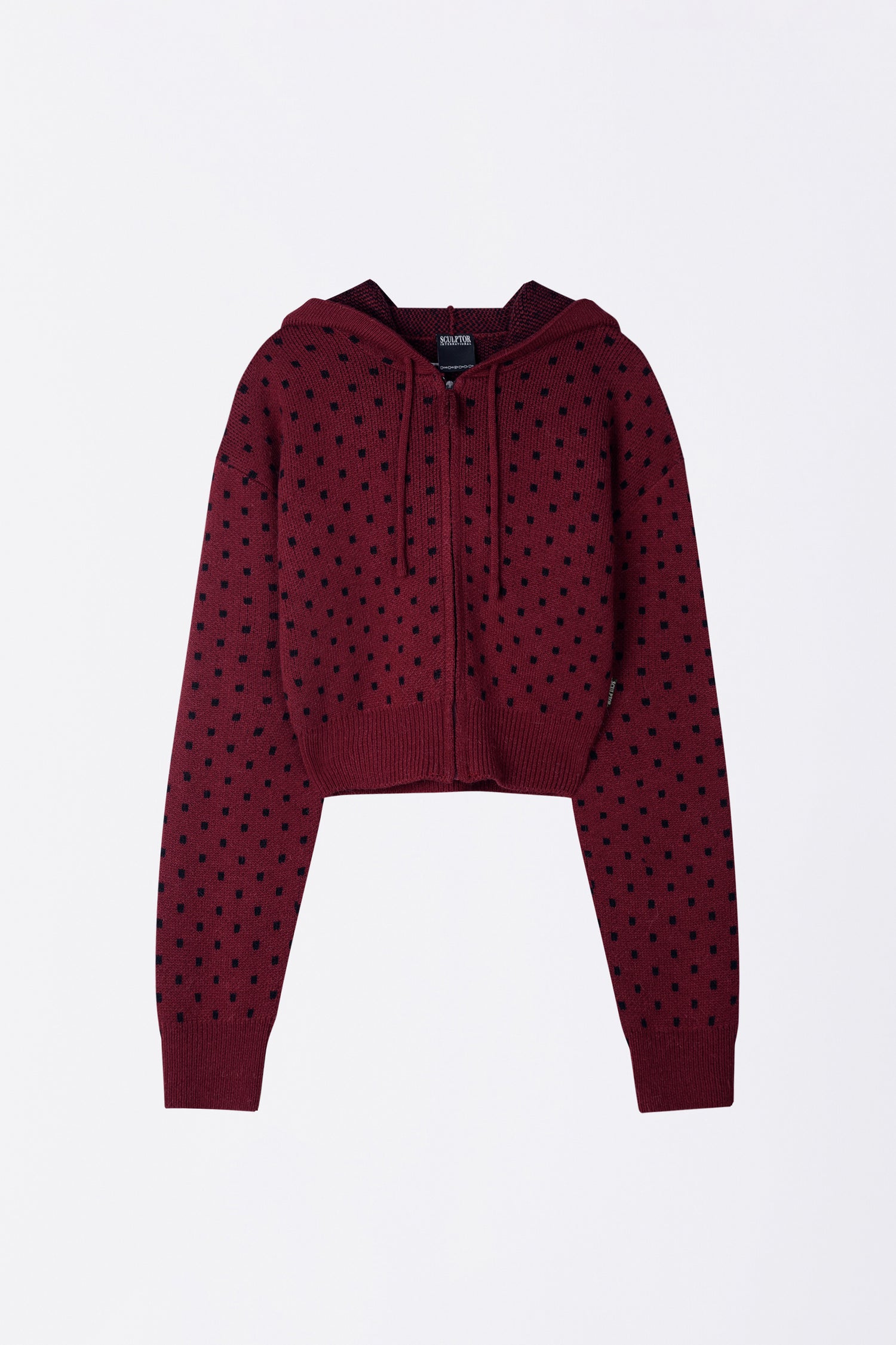 Snowflake Knit Zip-Up Ladybug