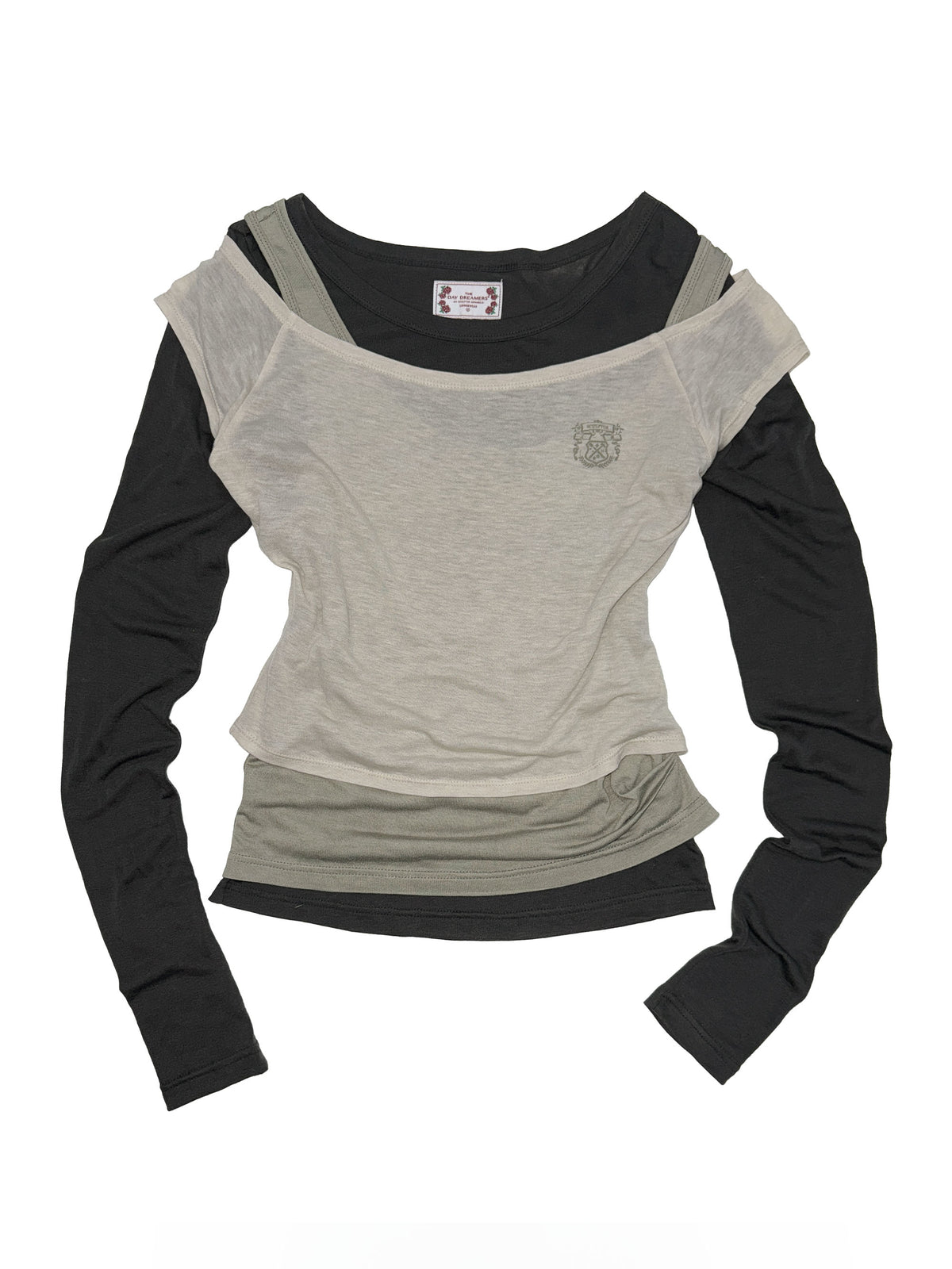 Lazy Layered Tee Light Khaki