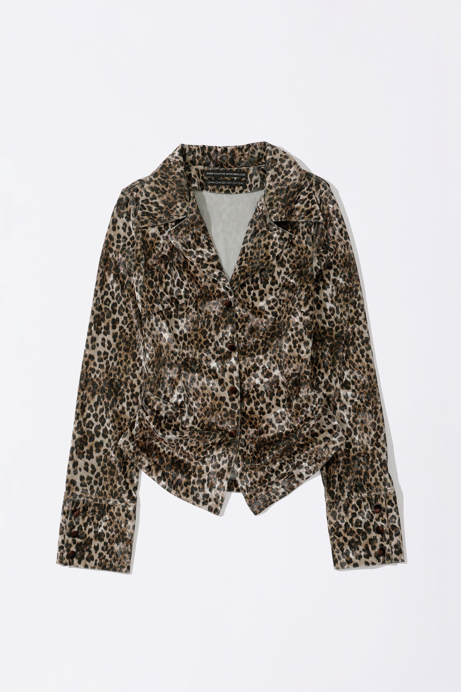 Velour Collar Shirt Leopard