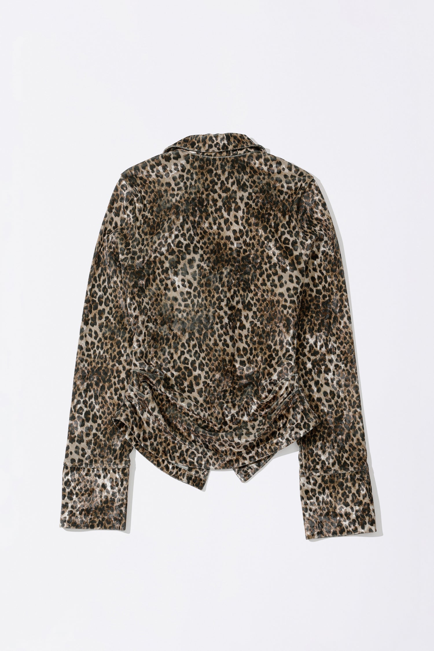 Velour Collar Shirt Leopard