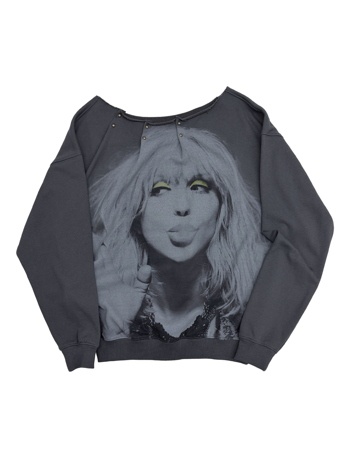 Love Pintuck Sweatshirt Charcoal