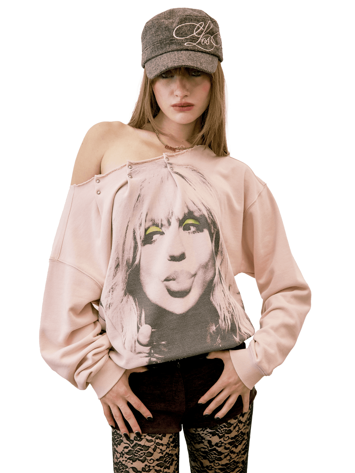 Love Pintuck Sweatshirt Pale Pink