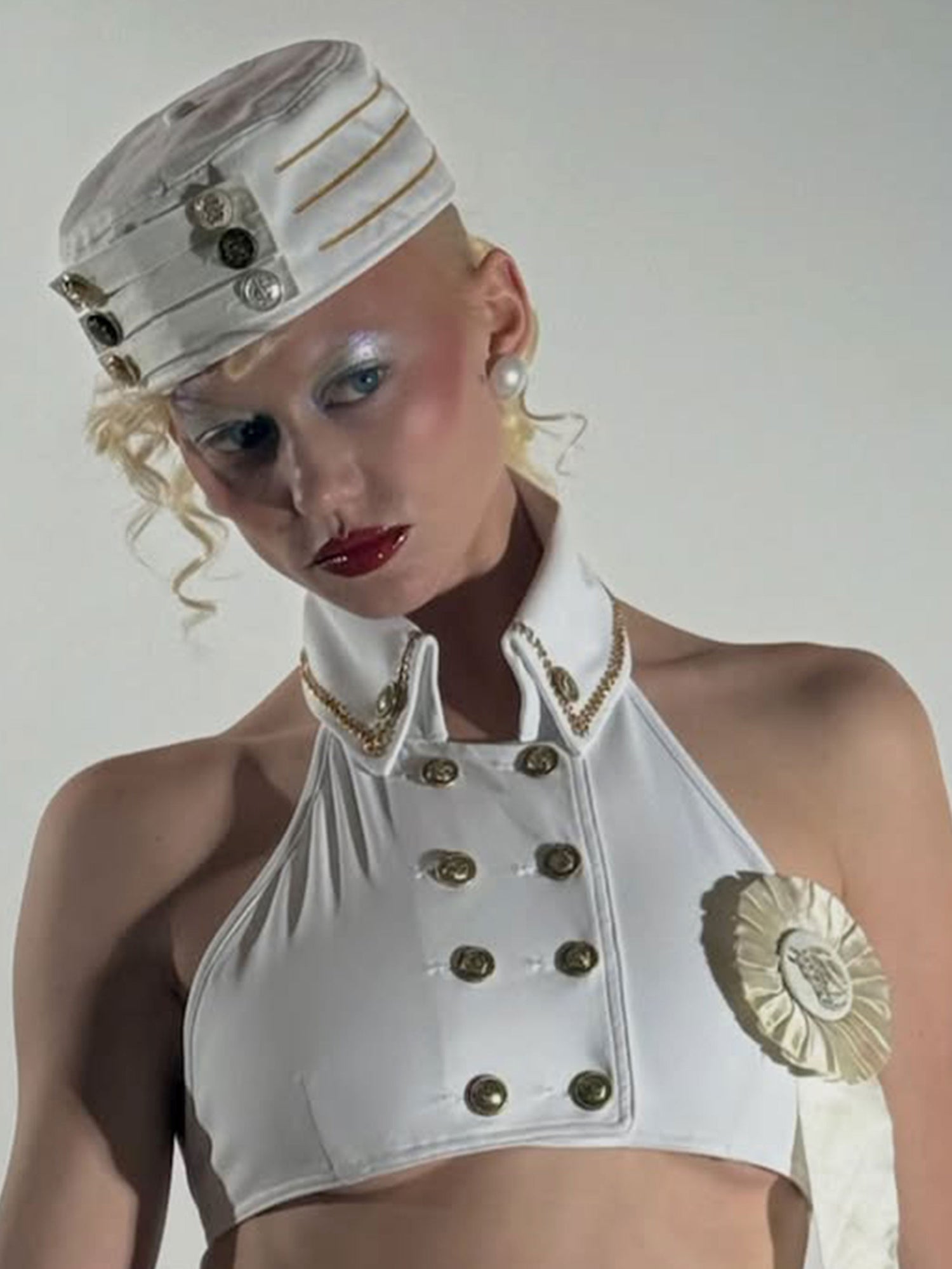 Marine Pillbox Hat White