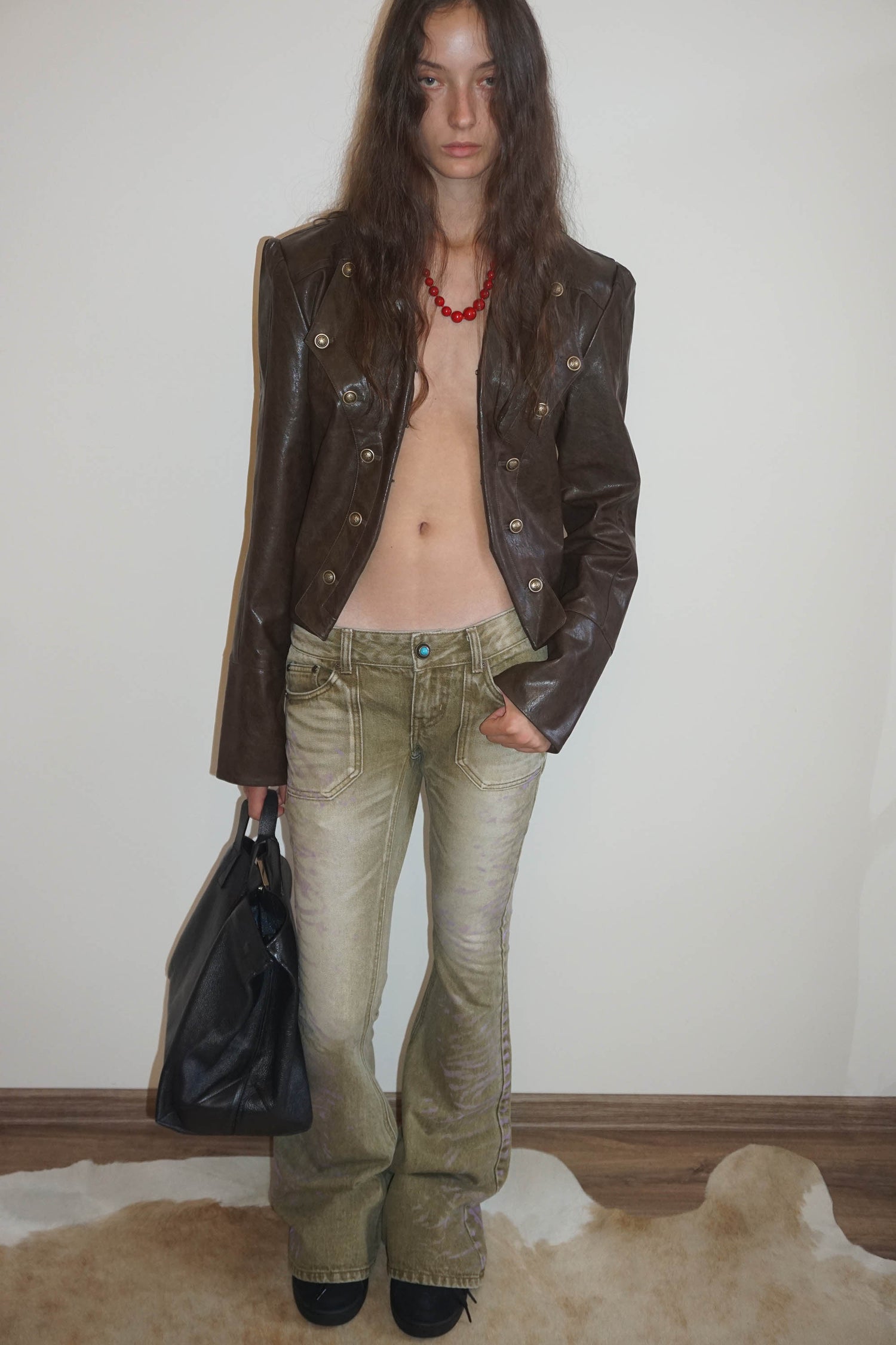 Napoleon Eco Leather Jacket Matte Brown