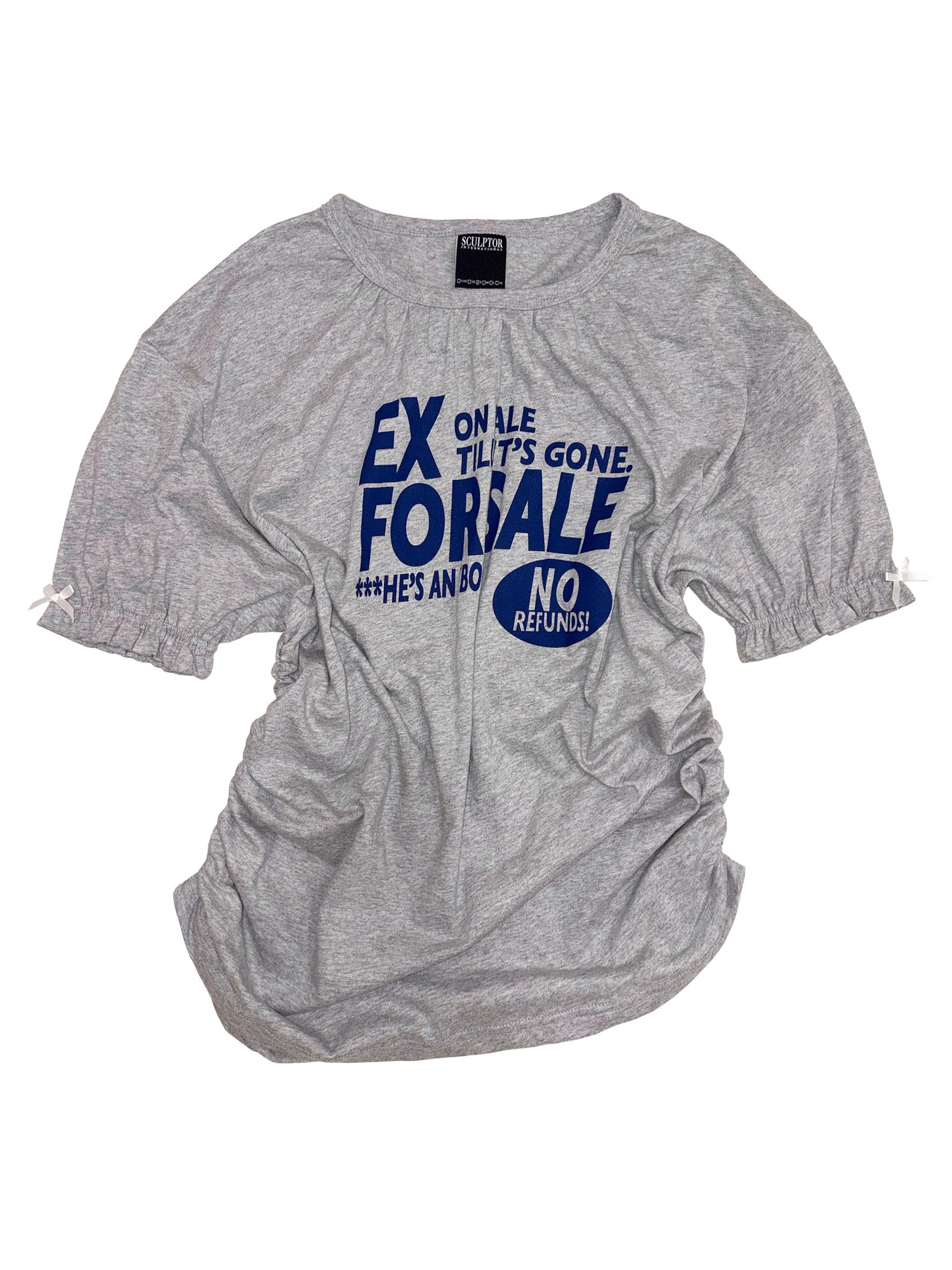 Garage Shirring Tee Melange Gray
