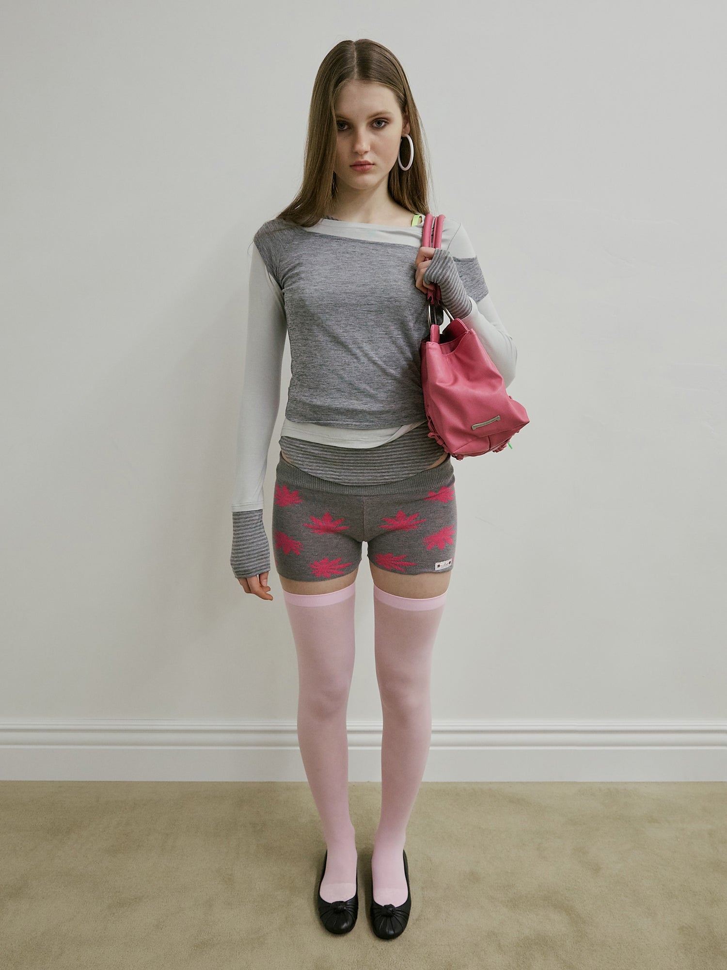 Lazy Layered Tee Melange Gray