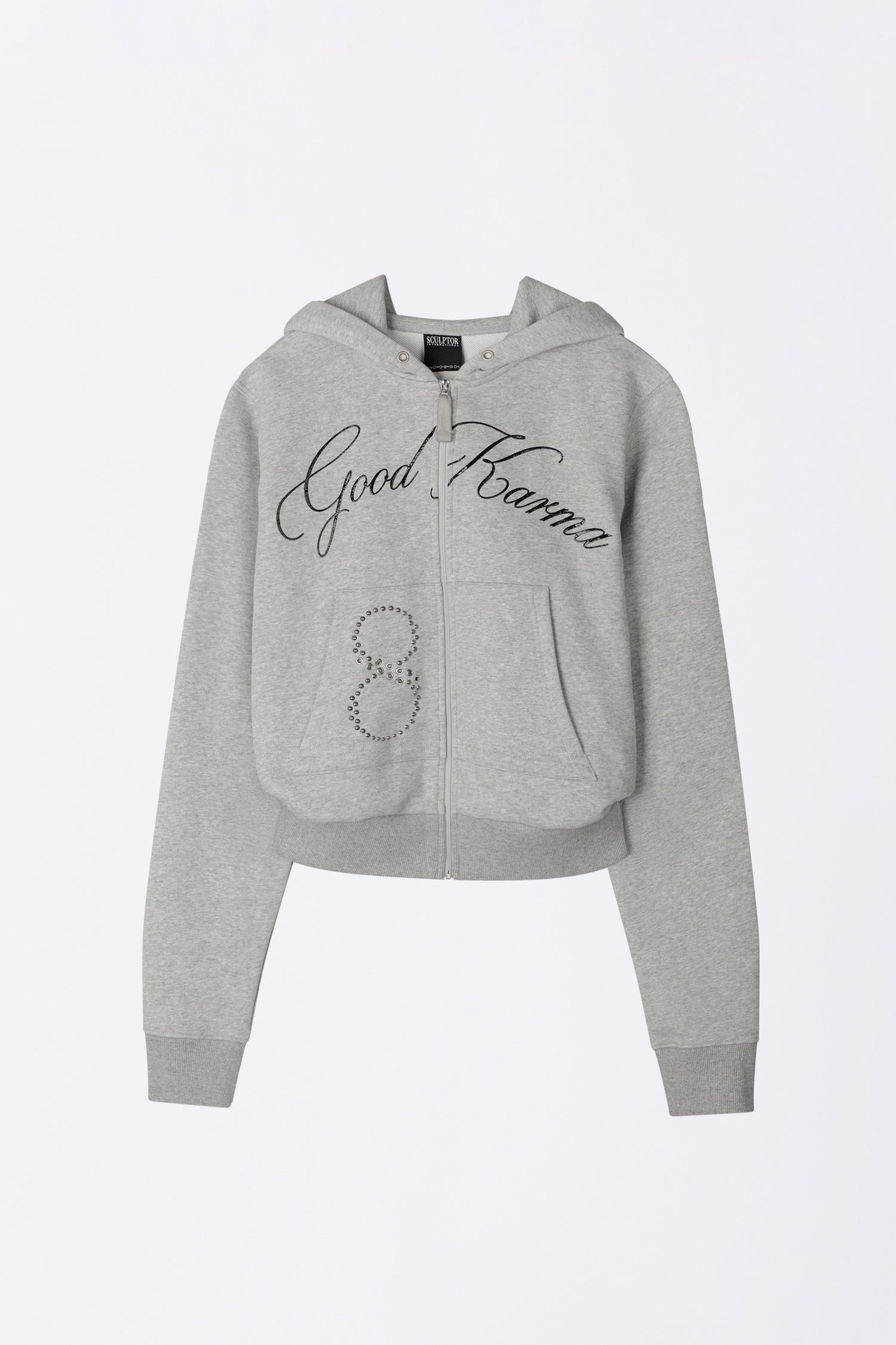 Karma Hooded Zip-Up Melange Gray