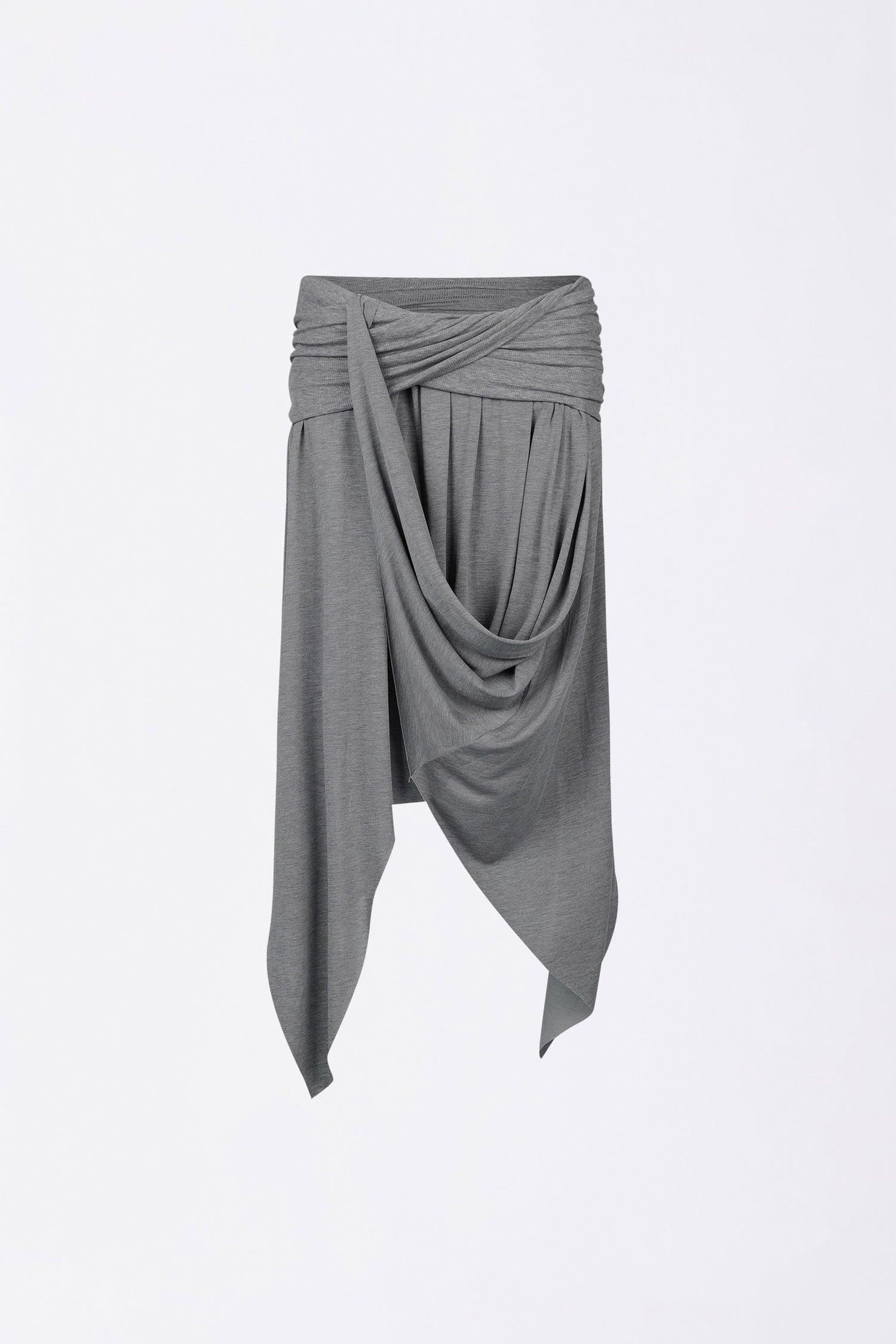 Draping Unbalance Skirt Melange Gray
