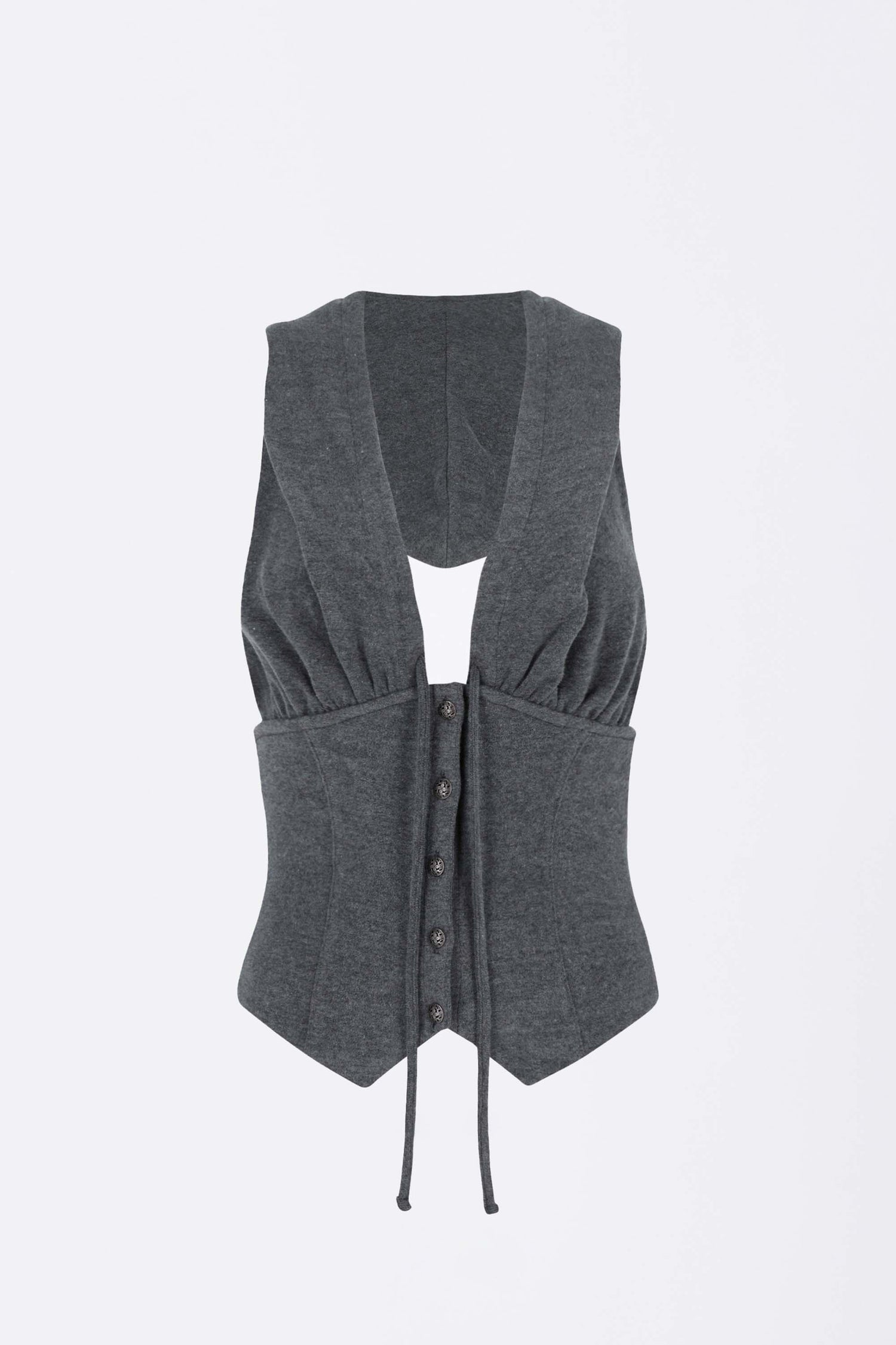 Classic Sleeveless Hoodie Melange Gray