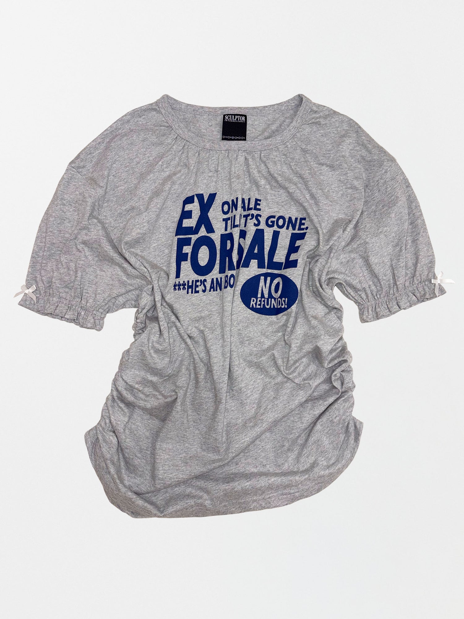 Garage Shirring Tee Melange Gray