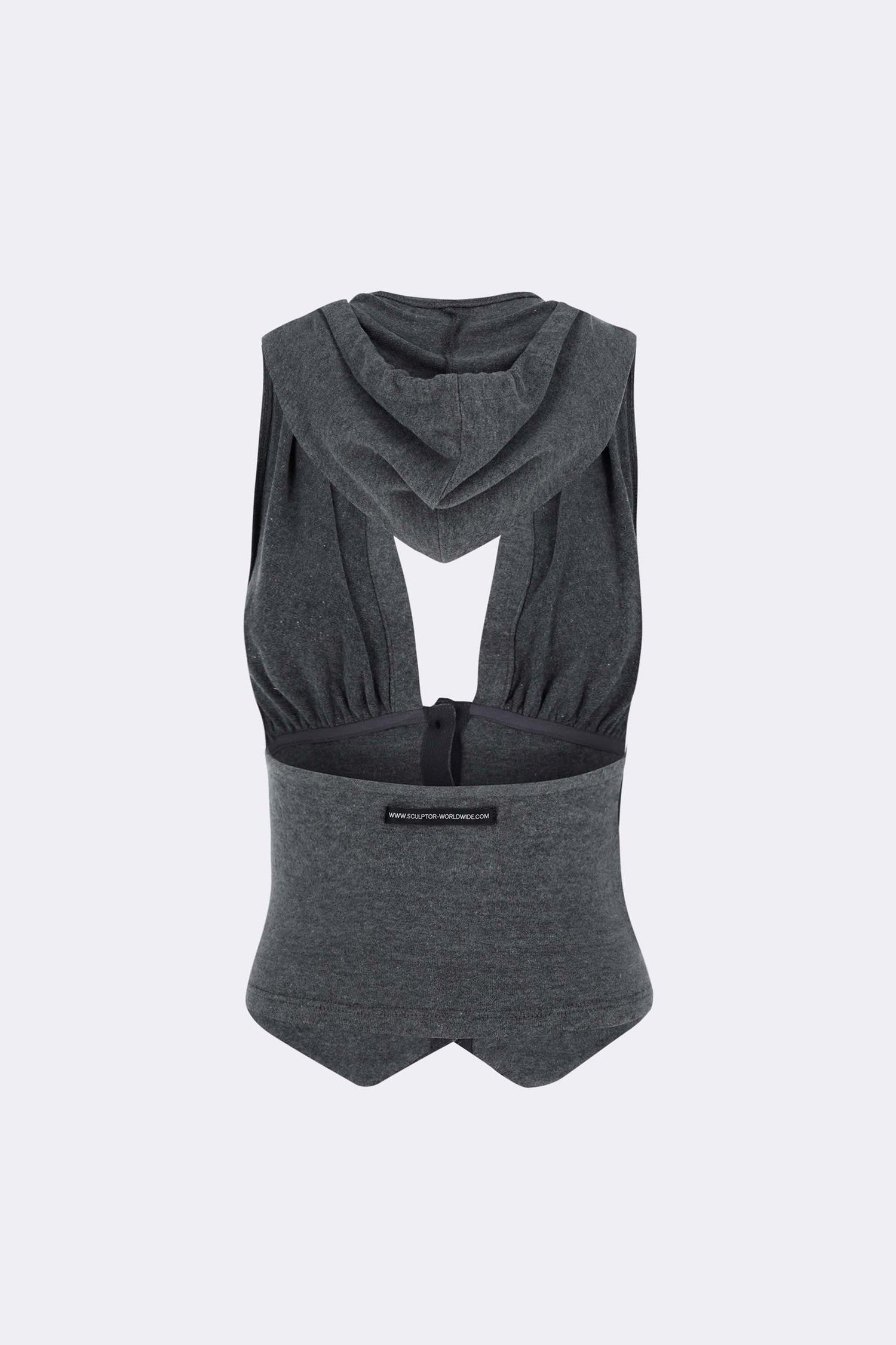 Classic Sleeveless Hoodie Melange Gray