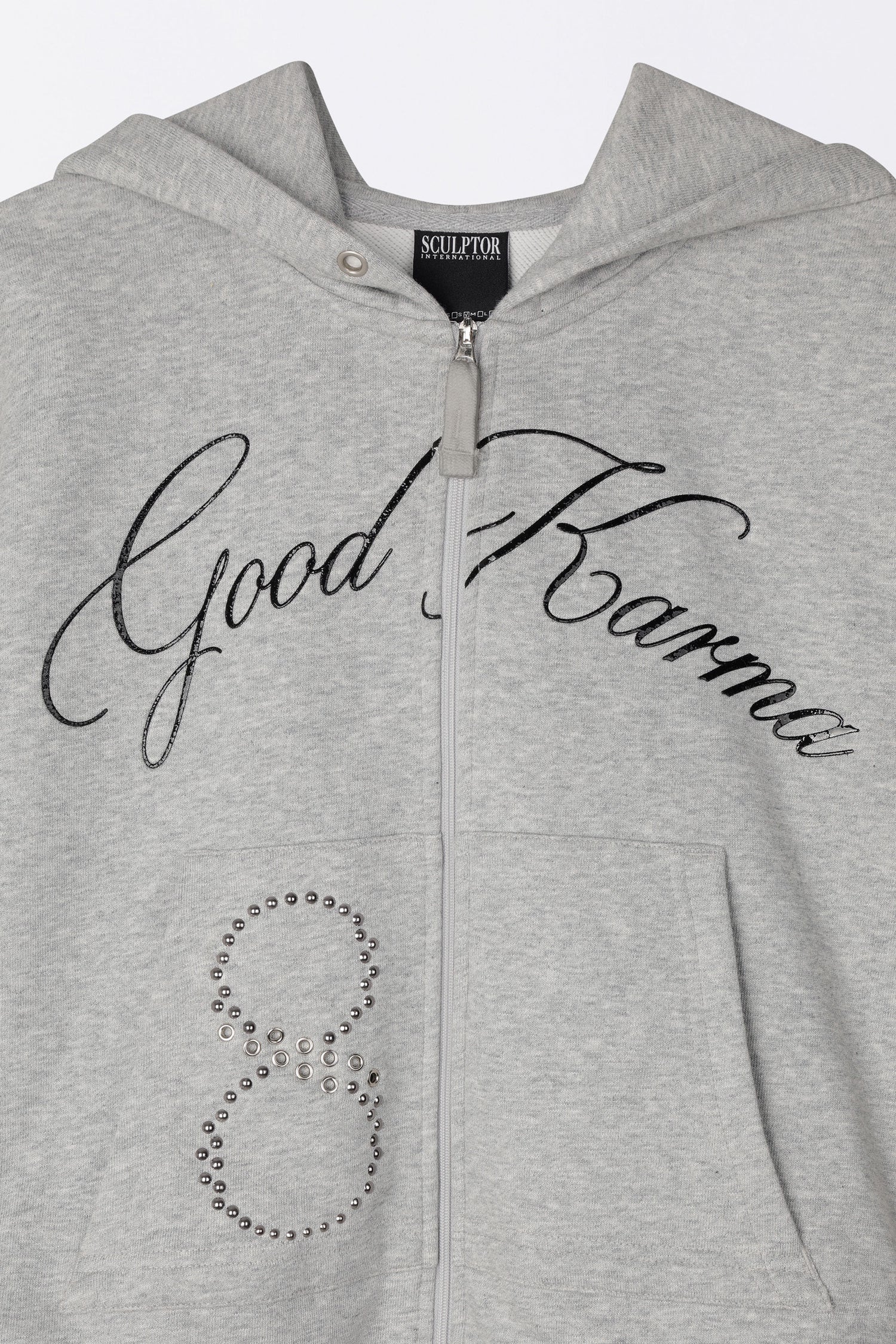 Karma Hooded Zip-Up Melange Gray