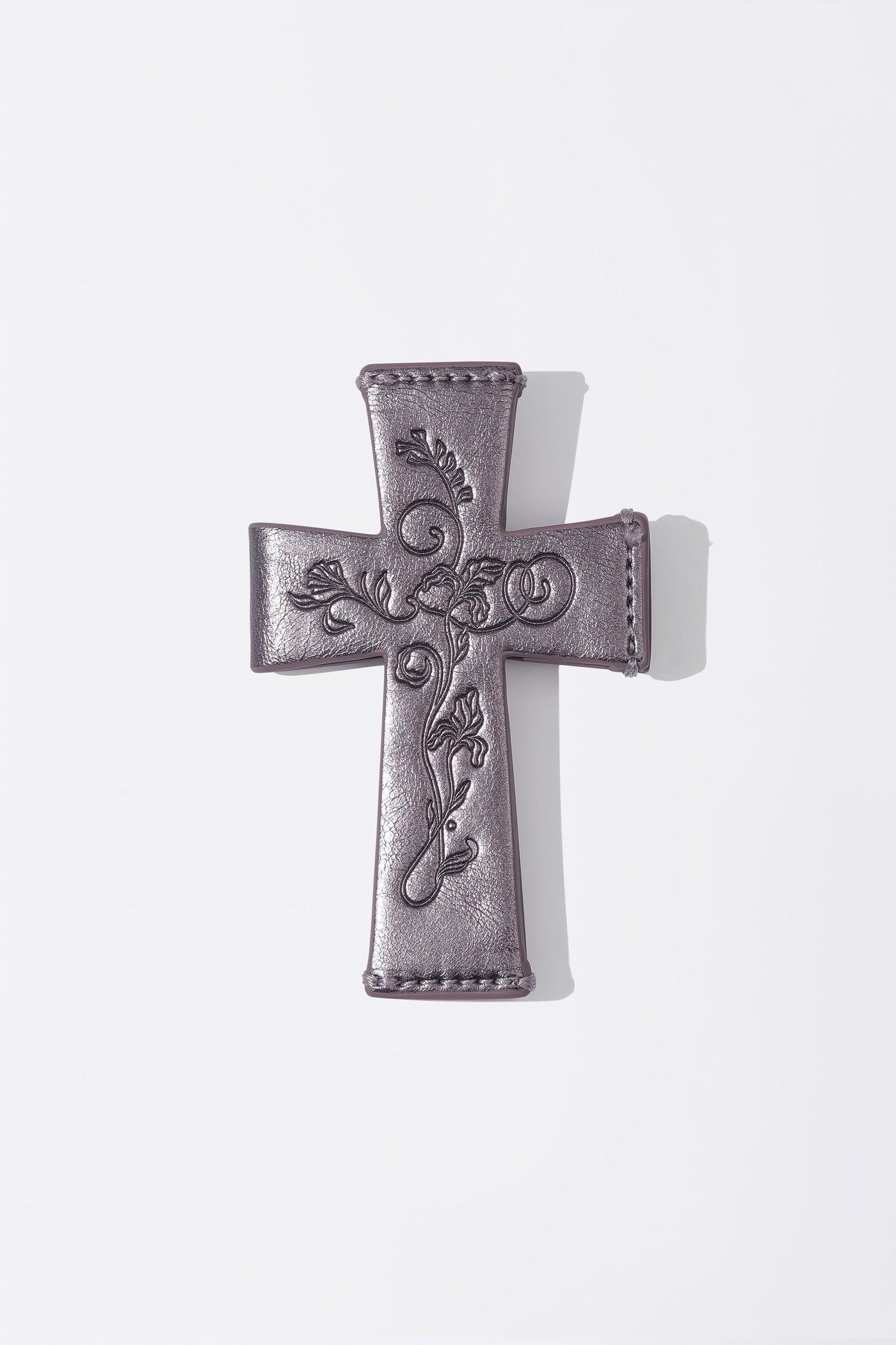 Cross Strap Layered Wallet Metal Purple