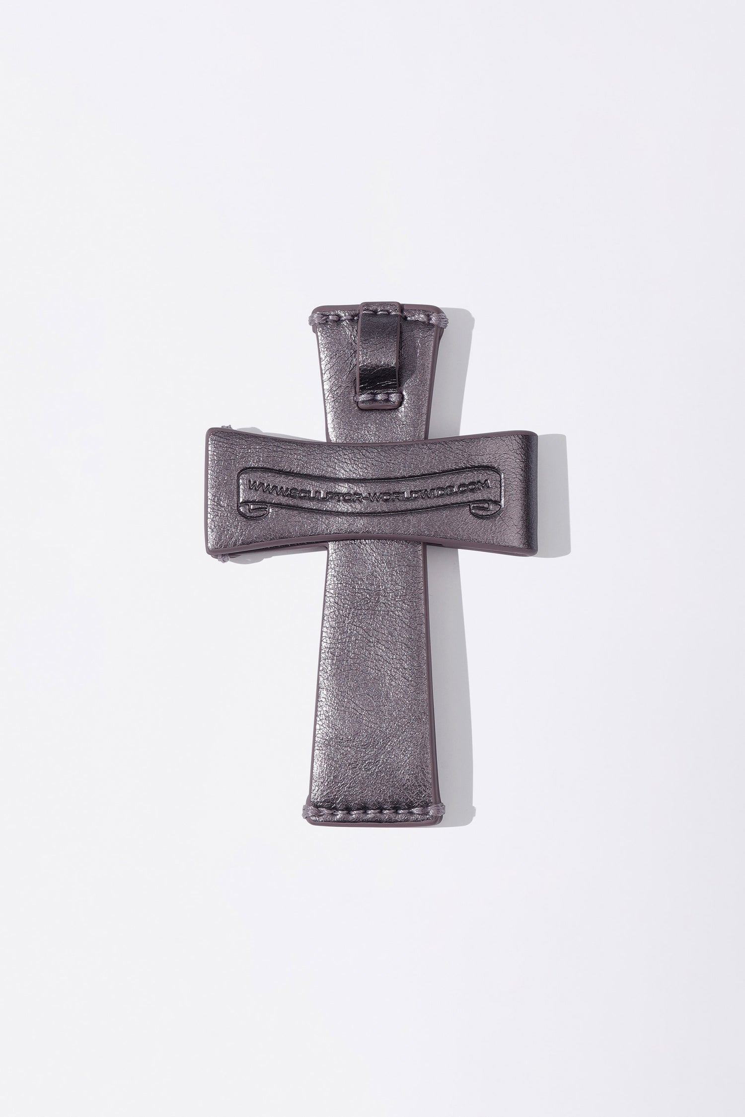 Cross Strap Layered Wallet Metal Purple