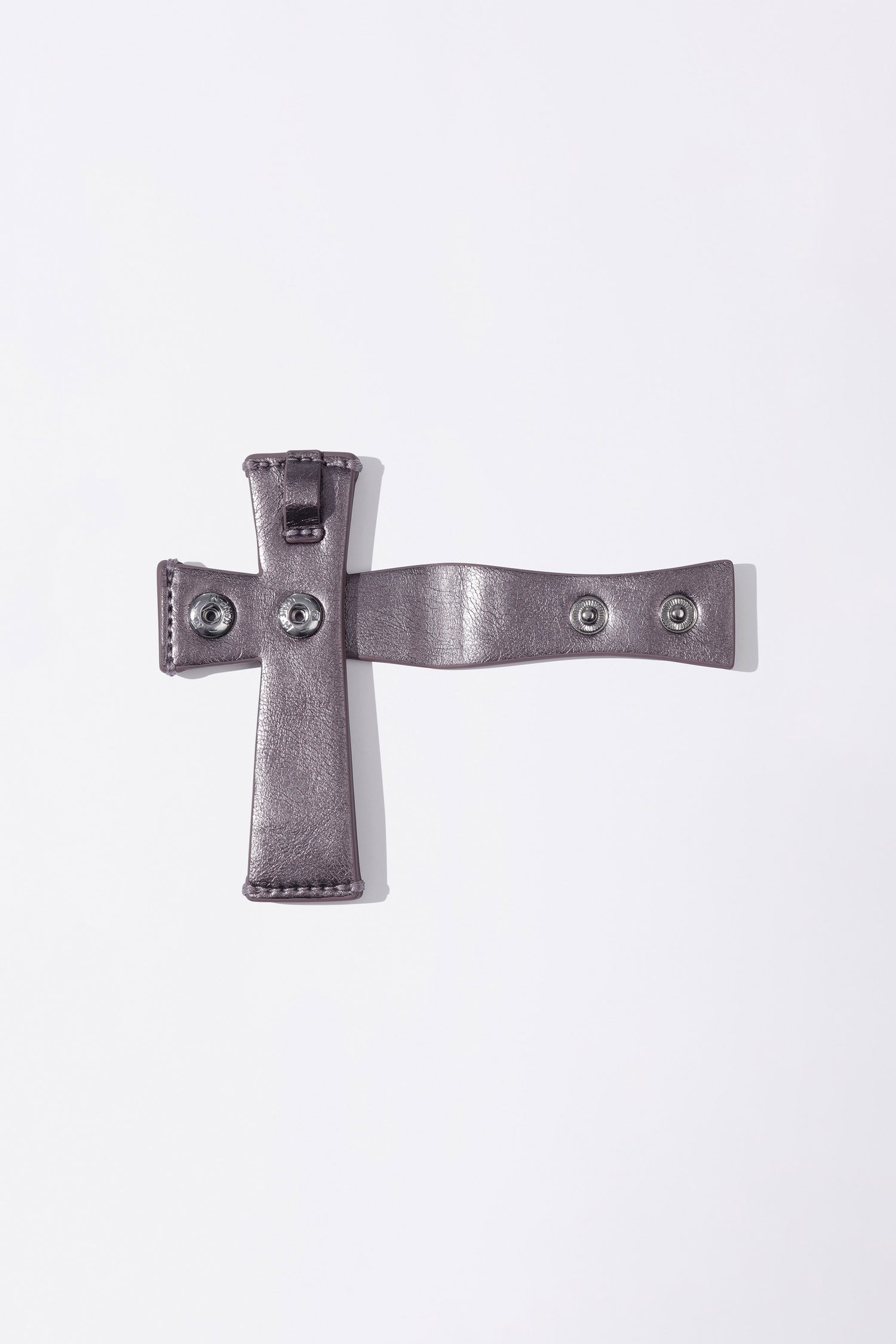 Cross Strap Layered Wallet Metal Purple