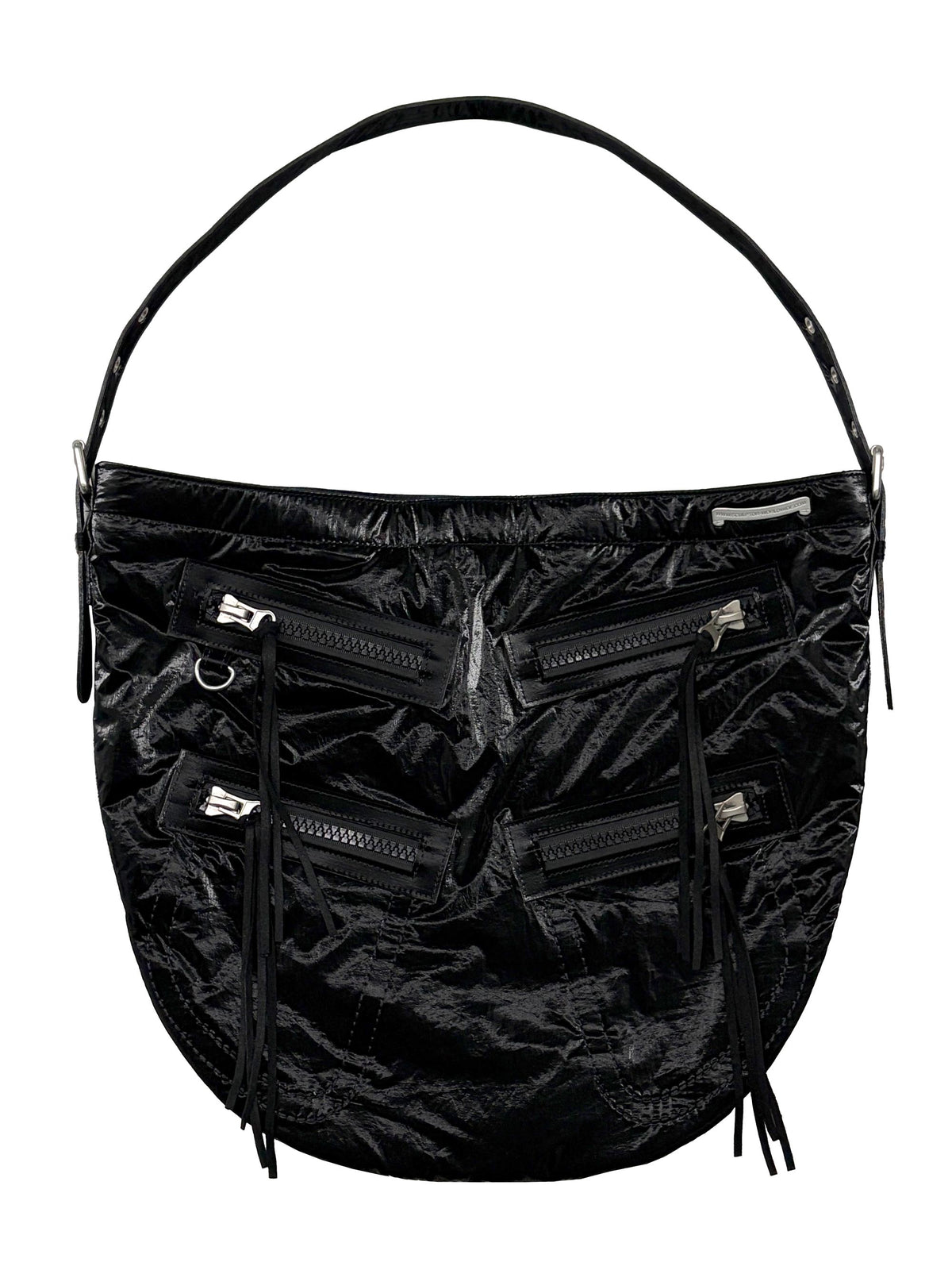 Metallic Hobo Bag Black