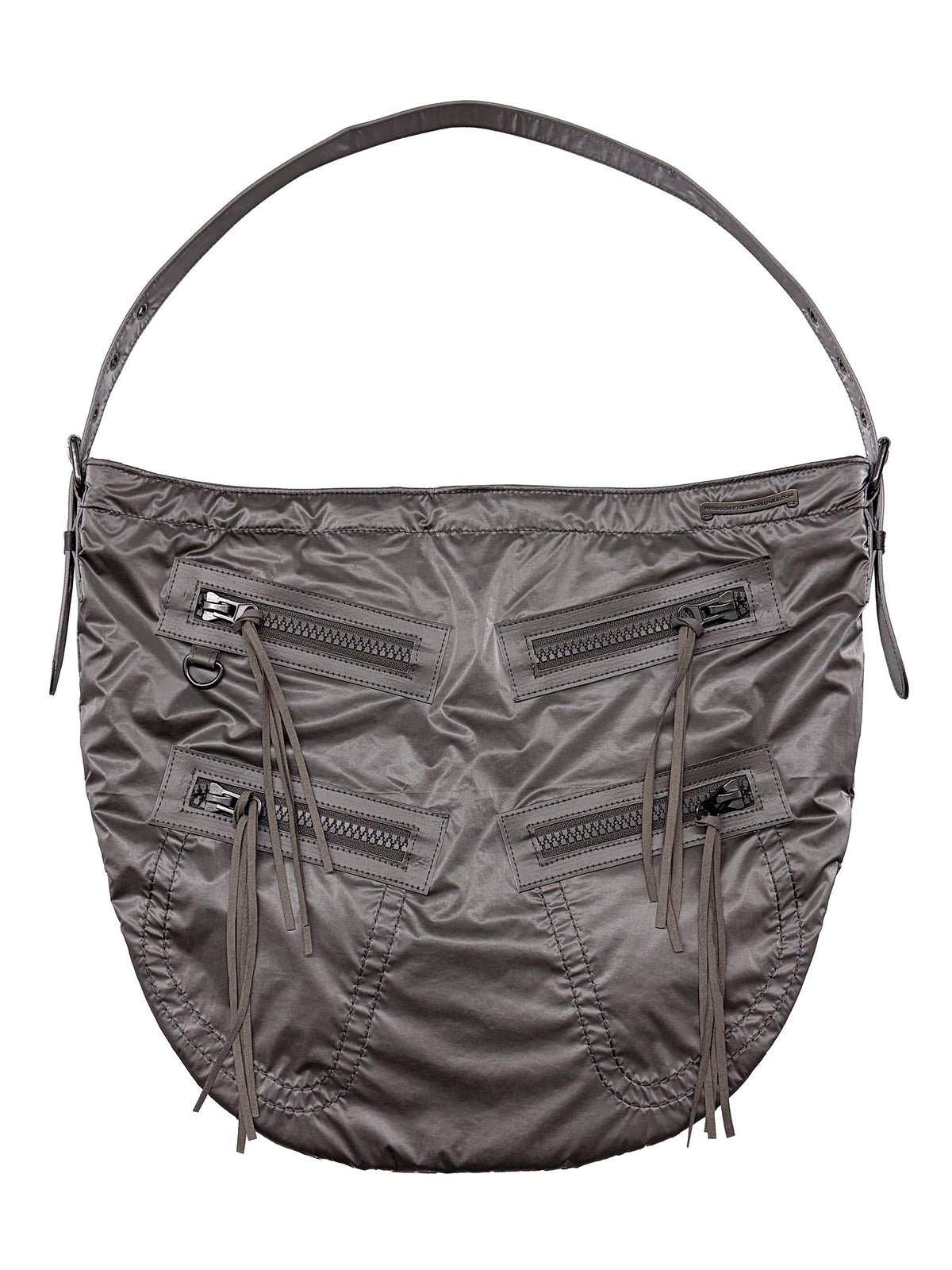 Metallic Hobo Bag Gun Metal