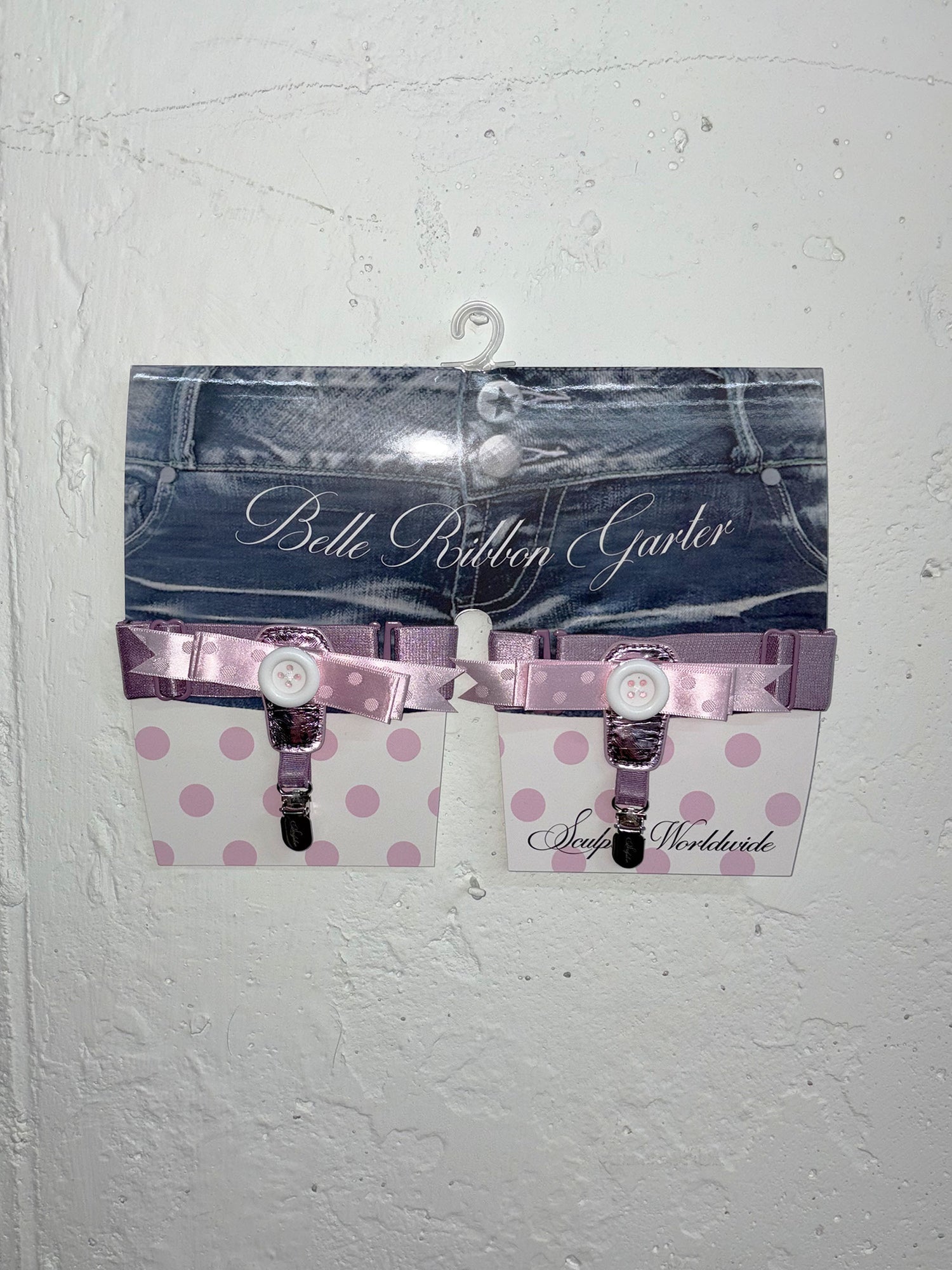 Belle Ribbon Garter Metallic Pink